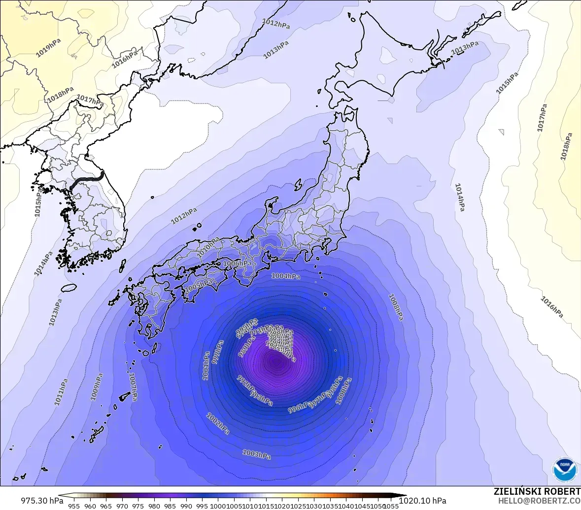 GFS modelo - Japão, Pressão