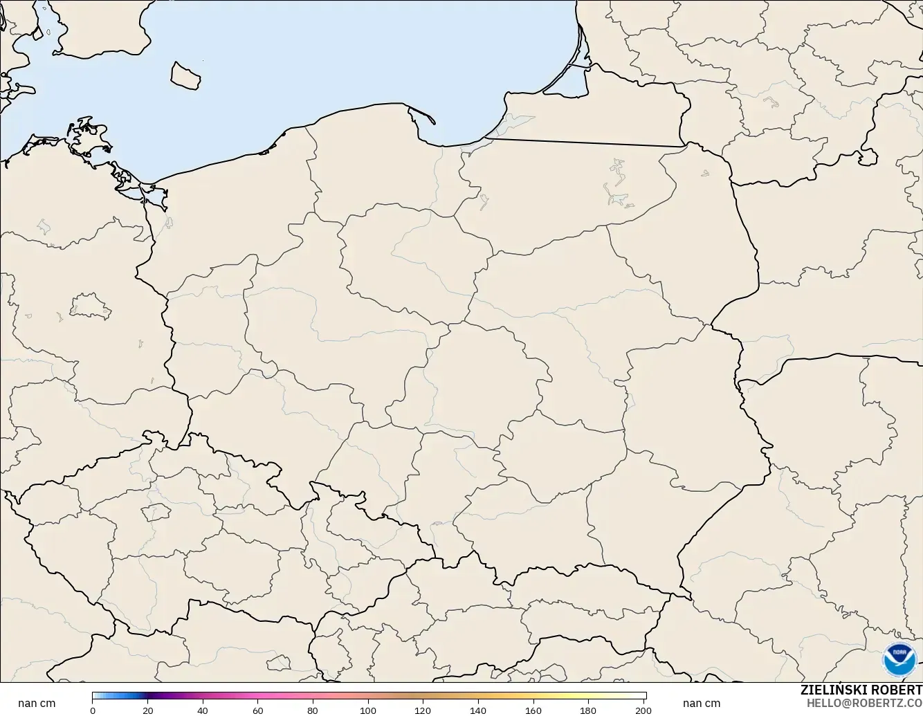 GFS modelo - Polônia, Profundidade da neve