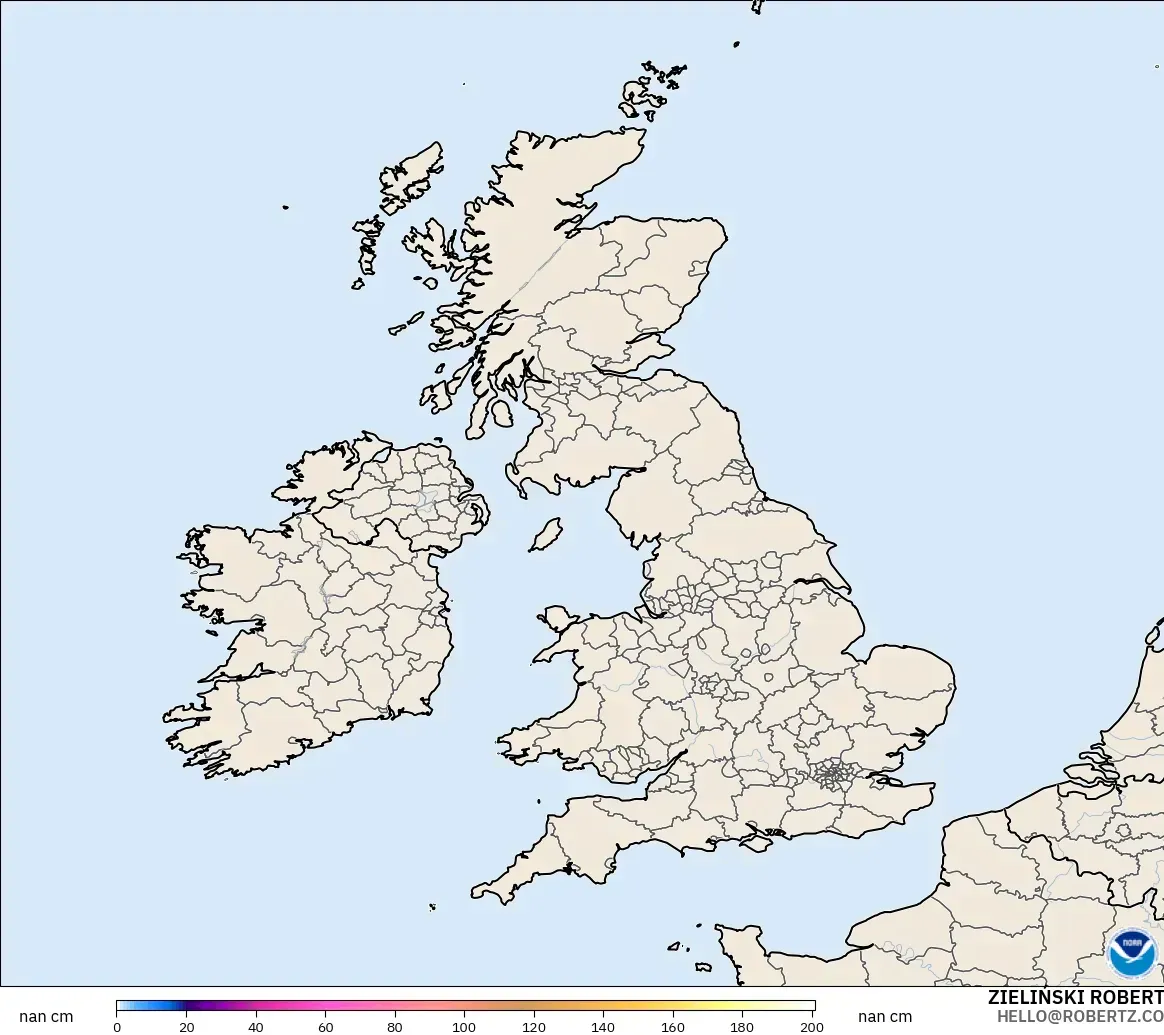 GFS modelo - Reino Unido, Profundidade da neve
