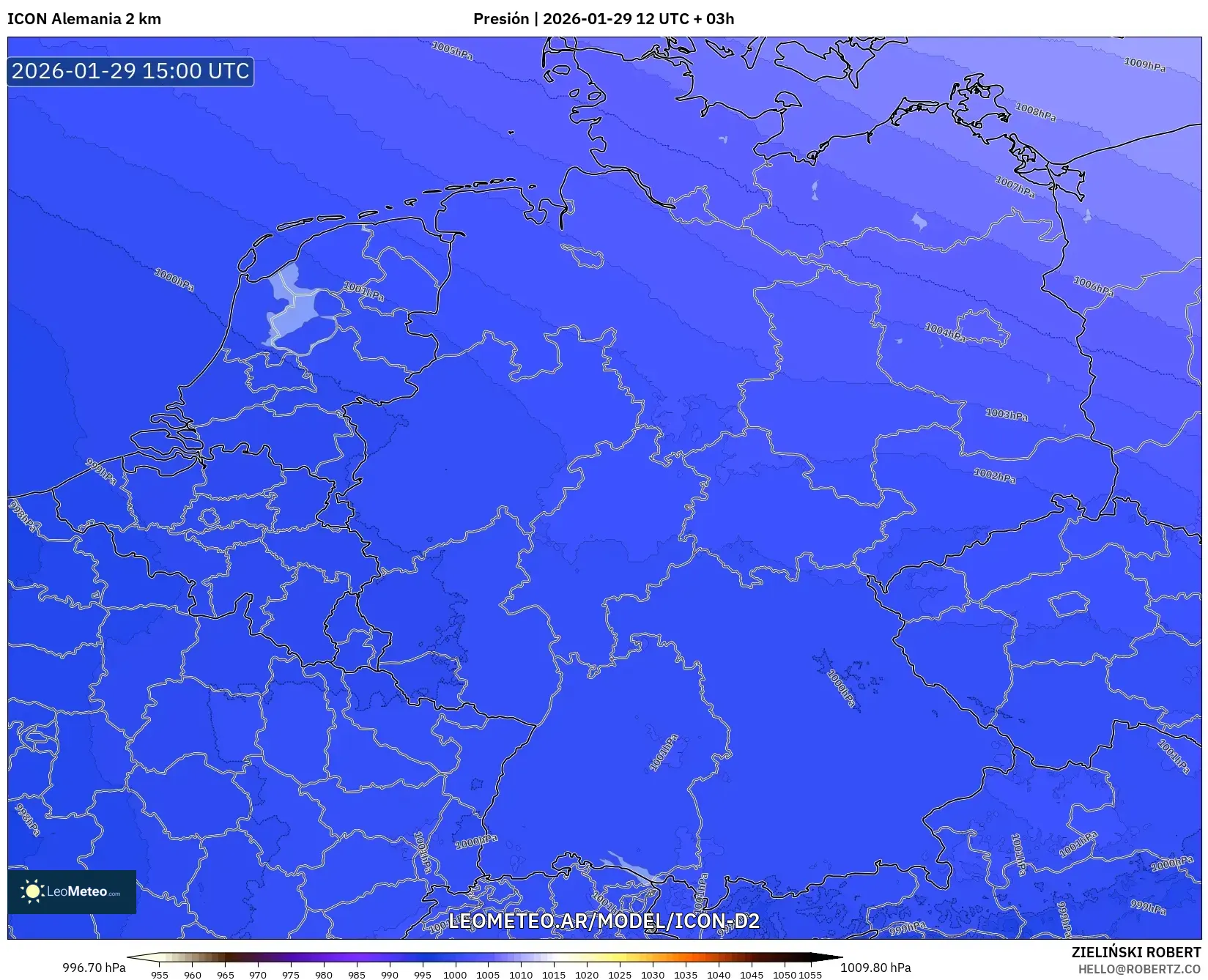 ICON Alemanha 2 km model - Alemanha, Pressão