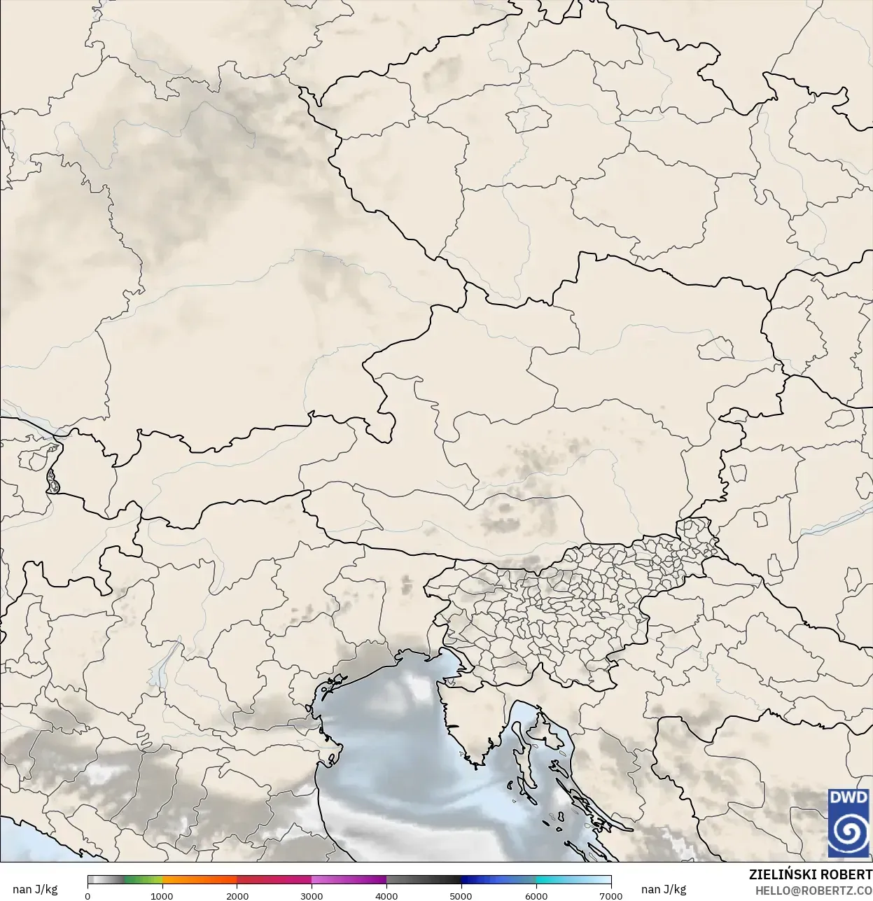 ICON Alemanha 2 km modelo - Áustria, CAPE