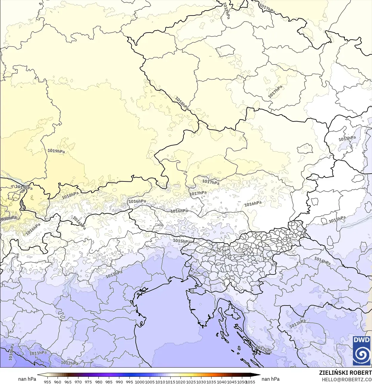 ICON Alemanha 2 km modelo - Áustria, Pressão