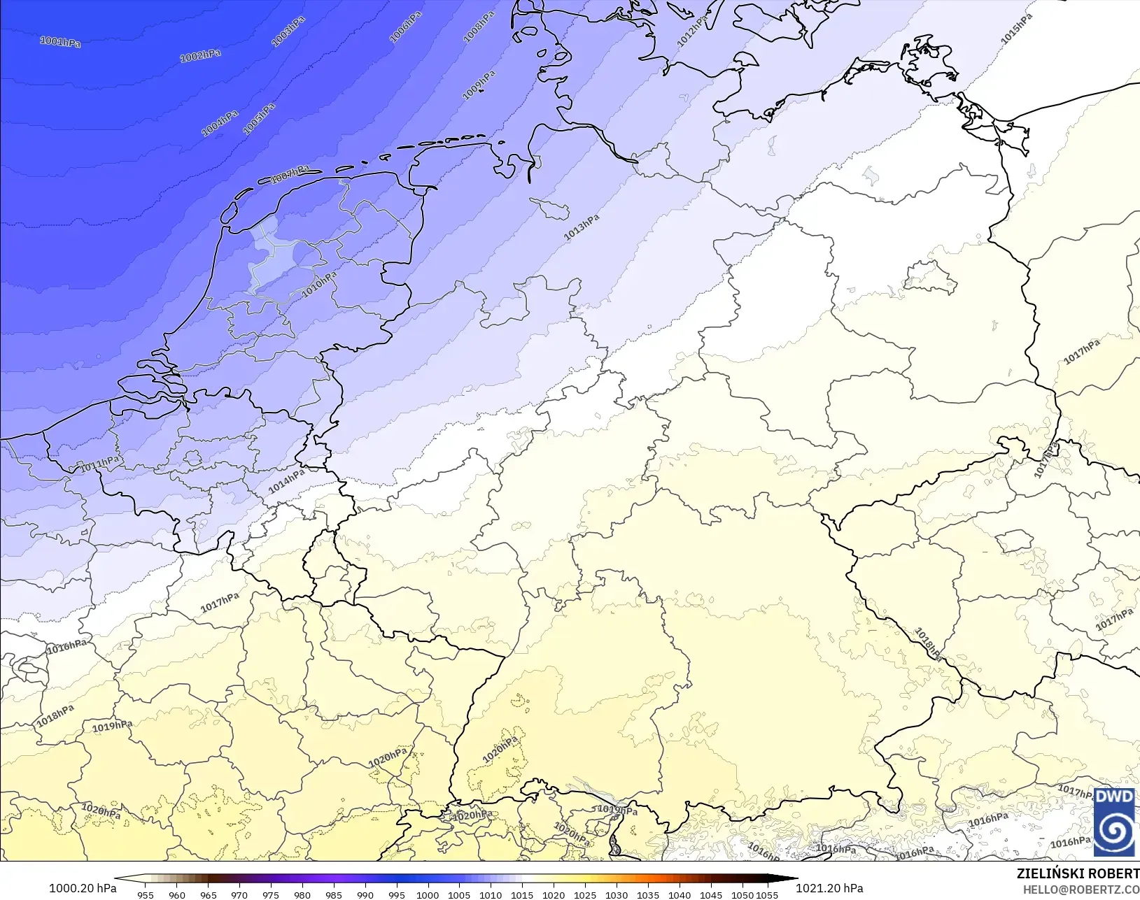 ICON Alemanha 2 km modelo - Alemanha, Pressão