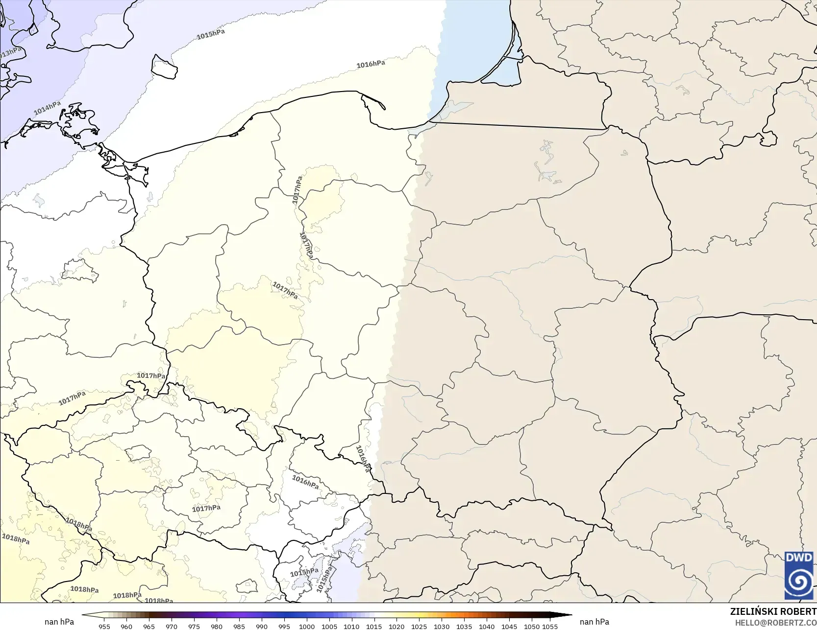 ICON Alemanha 2 km modelo - Polônia, Pressão