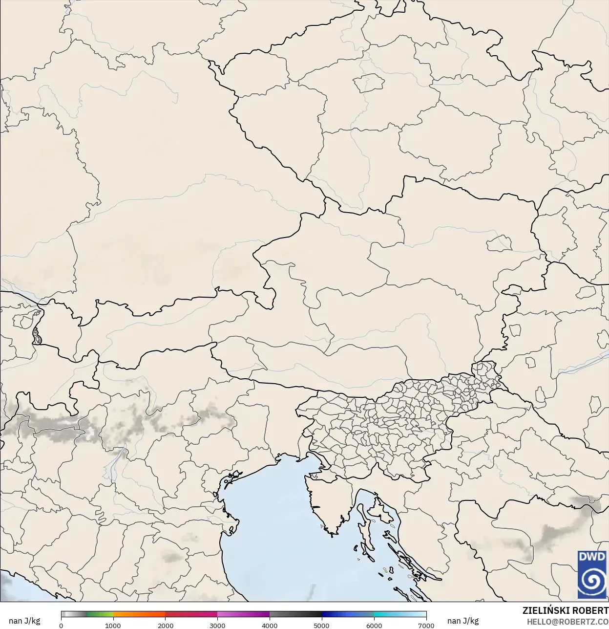 ICON Alemanha 2 km modelo - Áustria, CAPE