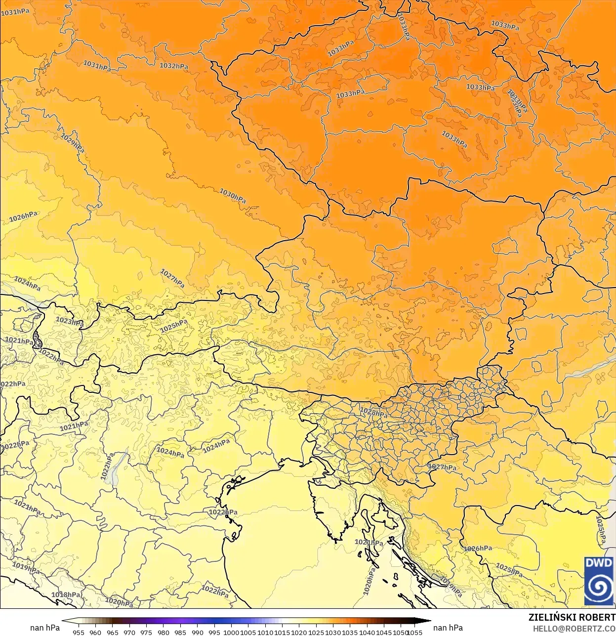 ICON Alemanha 2 km modelo - Áustria, Pressão