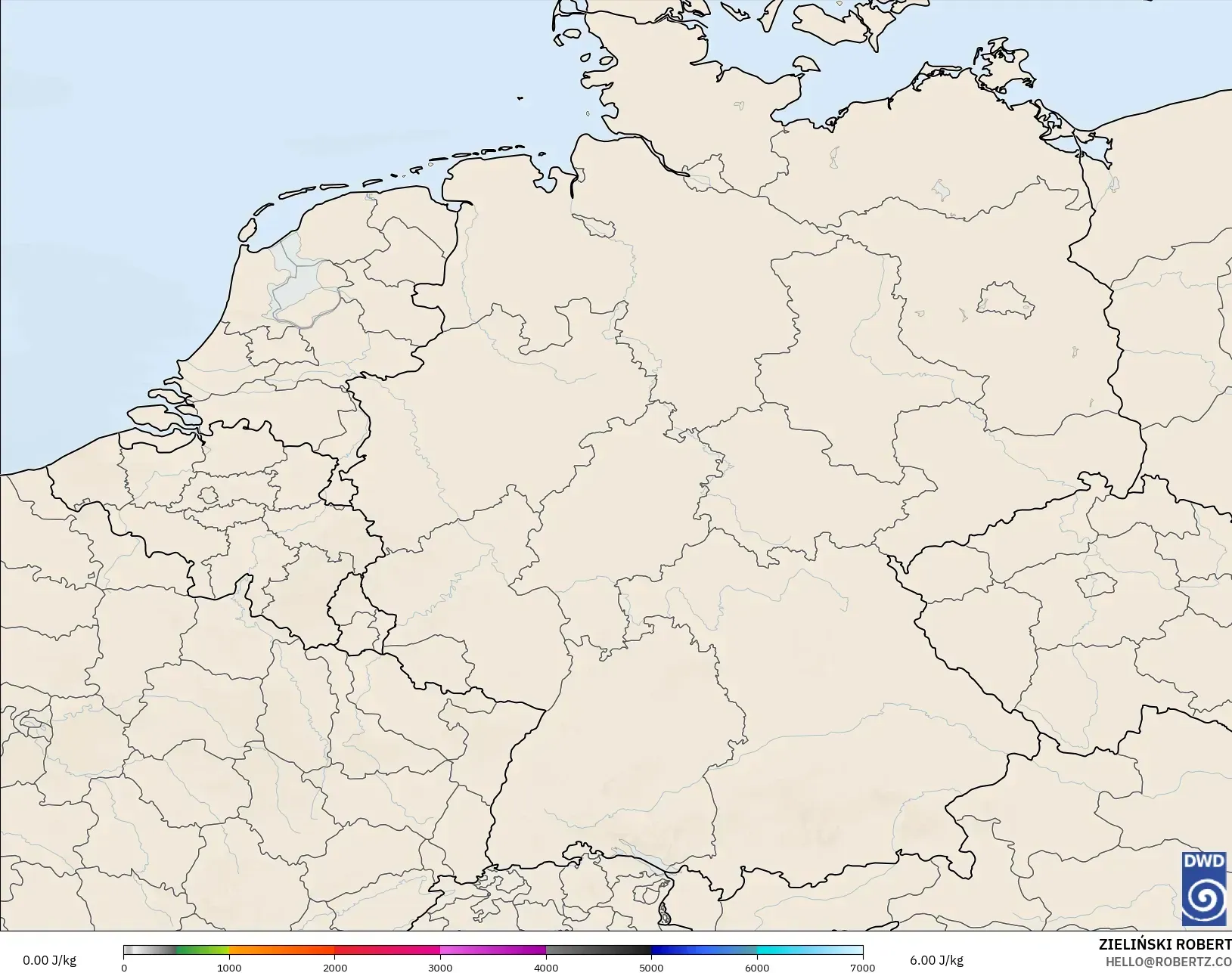 ICON Alemanha 2 km modelo - Alemanha, CAPE