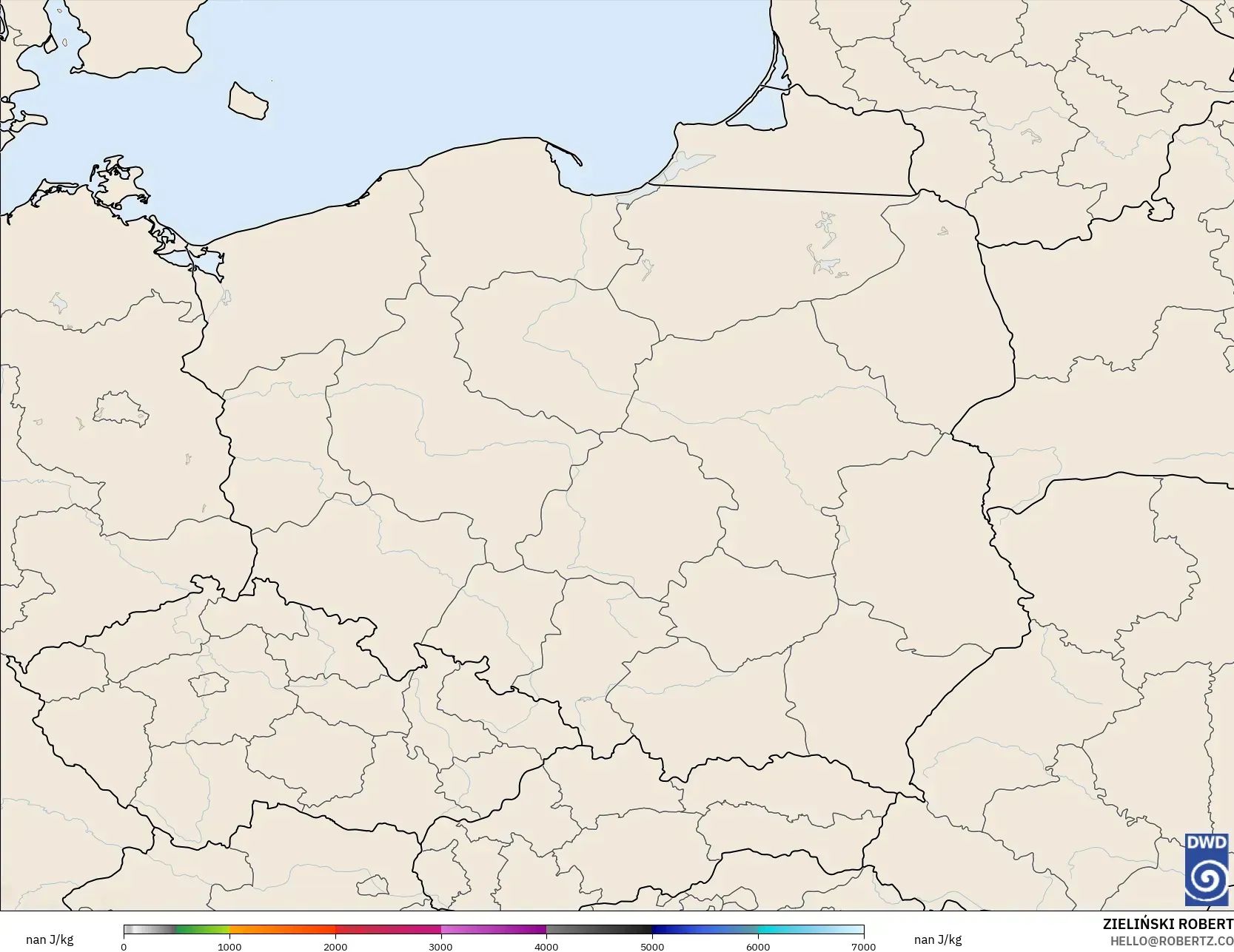 ICON Alemanha 2 km modelo - Polônia, CAPE