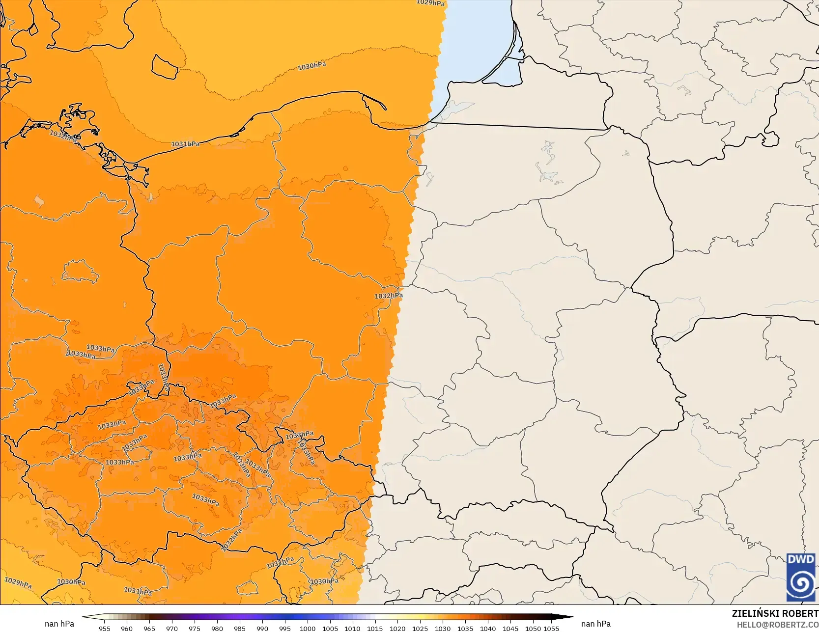 ICON Alemanha 2 km modelo - Polônia, Pressão