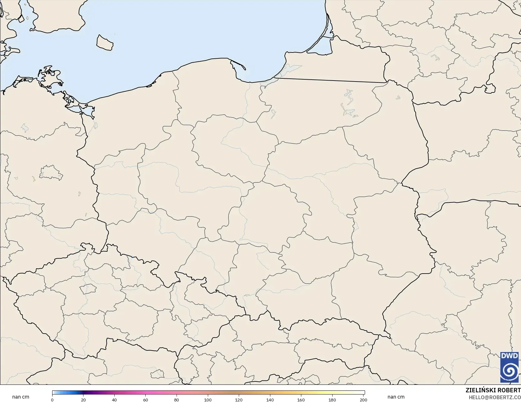 ICON Alemanha 2 km modelo - Polônia, Profundidade da neve