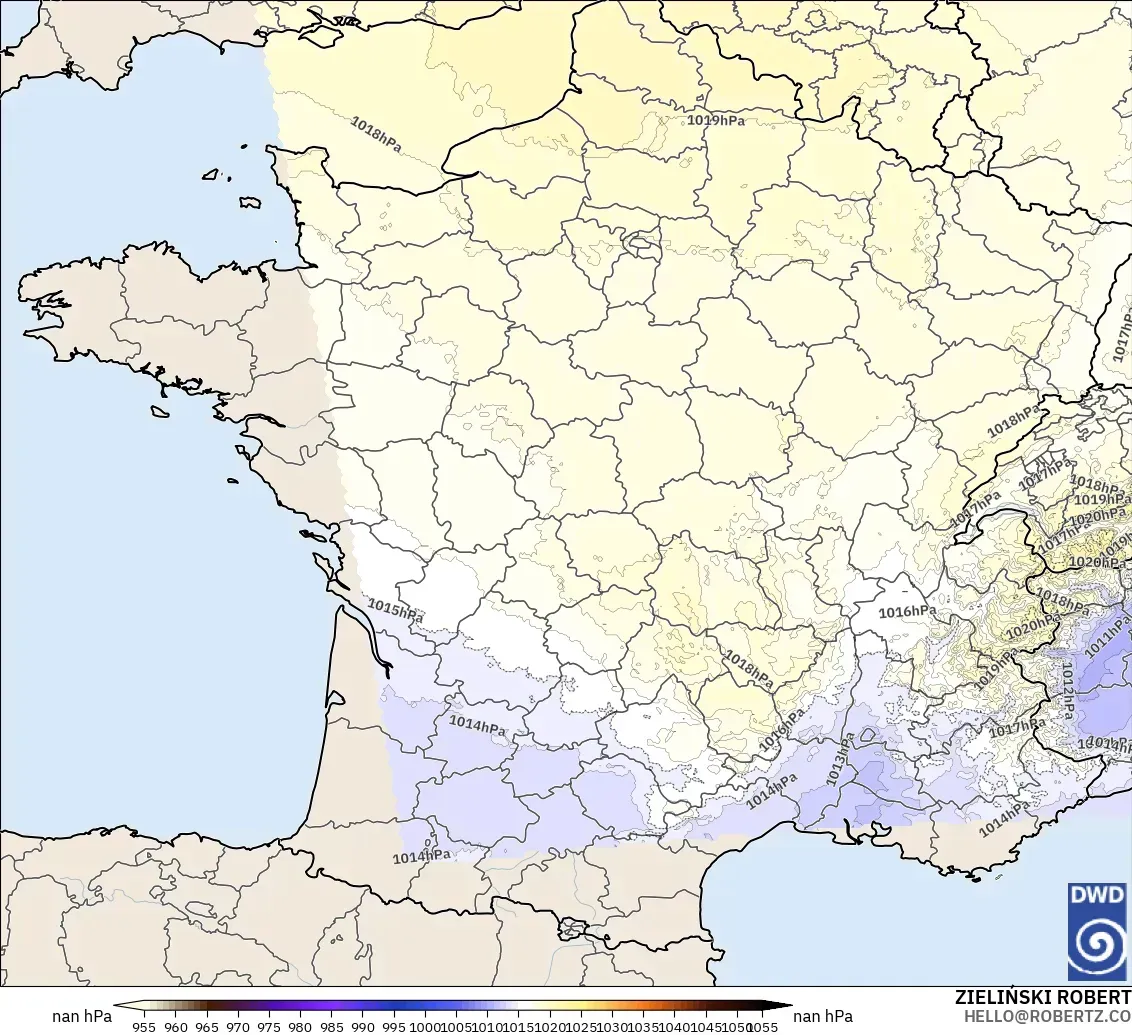 ICON Alemanha 2 km modelo - França, Pressão
