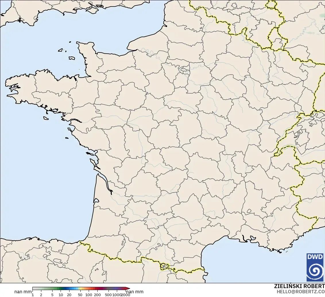 ICON Alemanha 2 km modelo - França, Acúmulo de precipitação