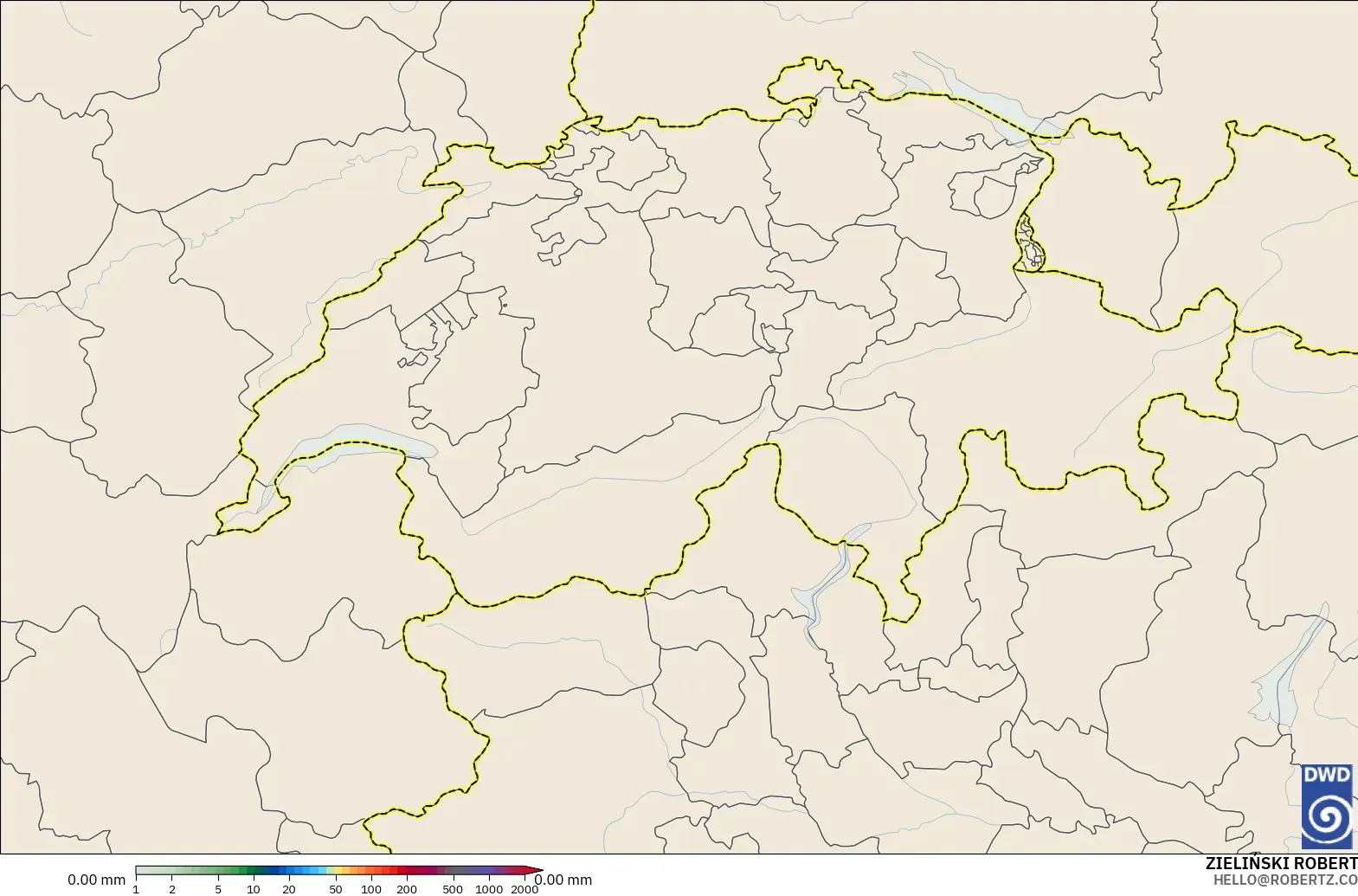 ICON Alemanha 2 km modelo - Suíça, Acúmulo de precipitação
