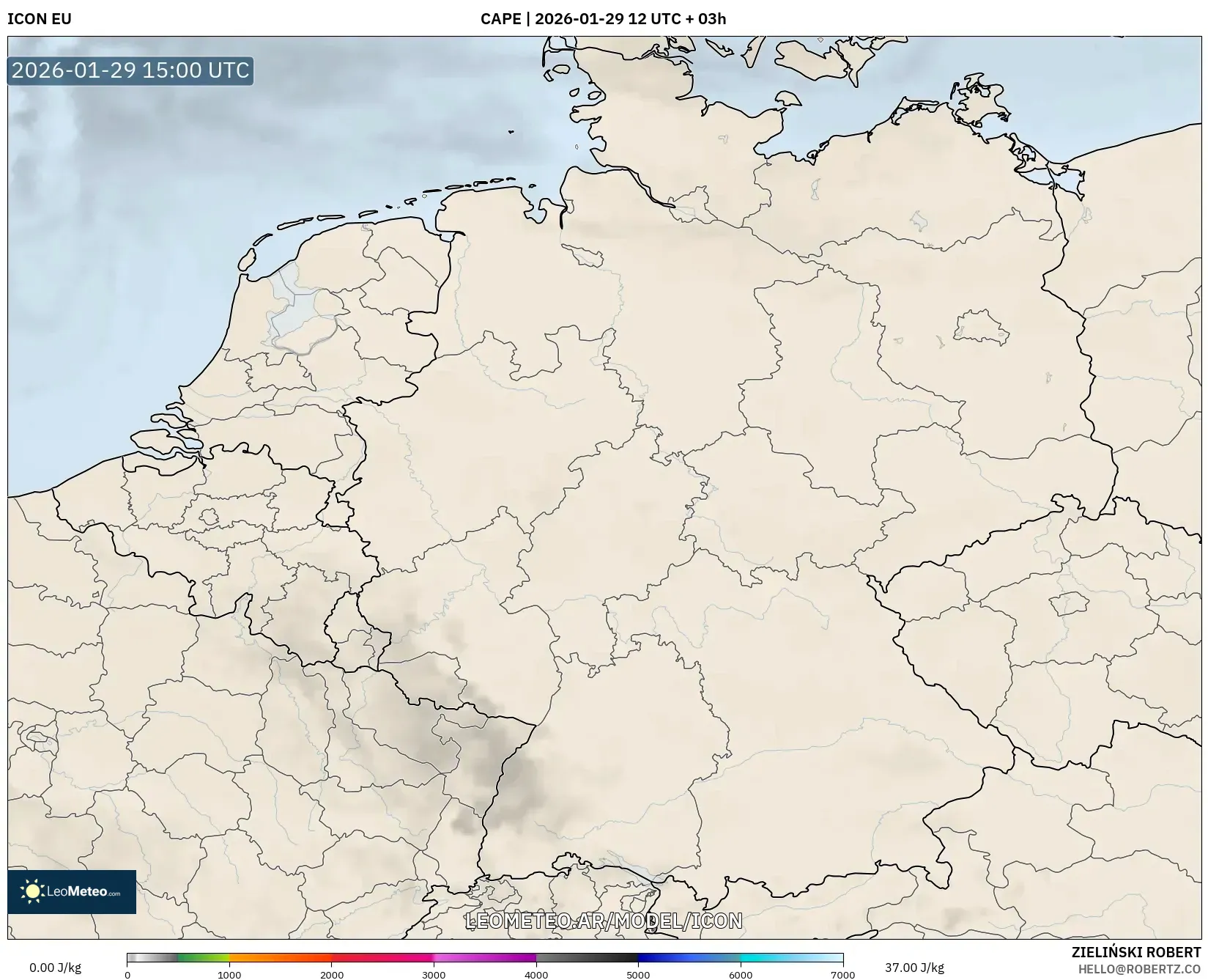 ICON model - Alemanha, CAPE