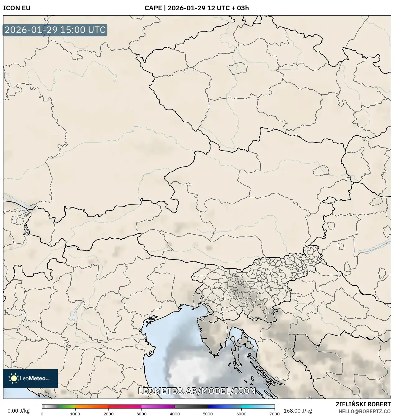 ICON model - Áustria, CAPE