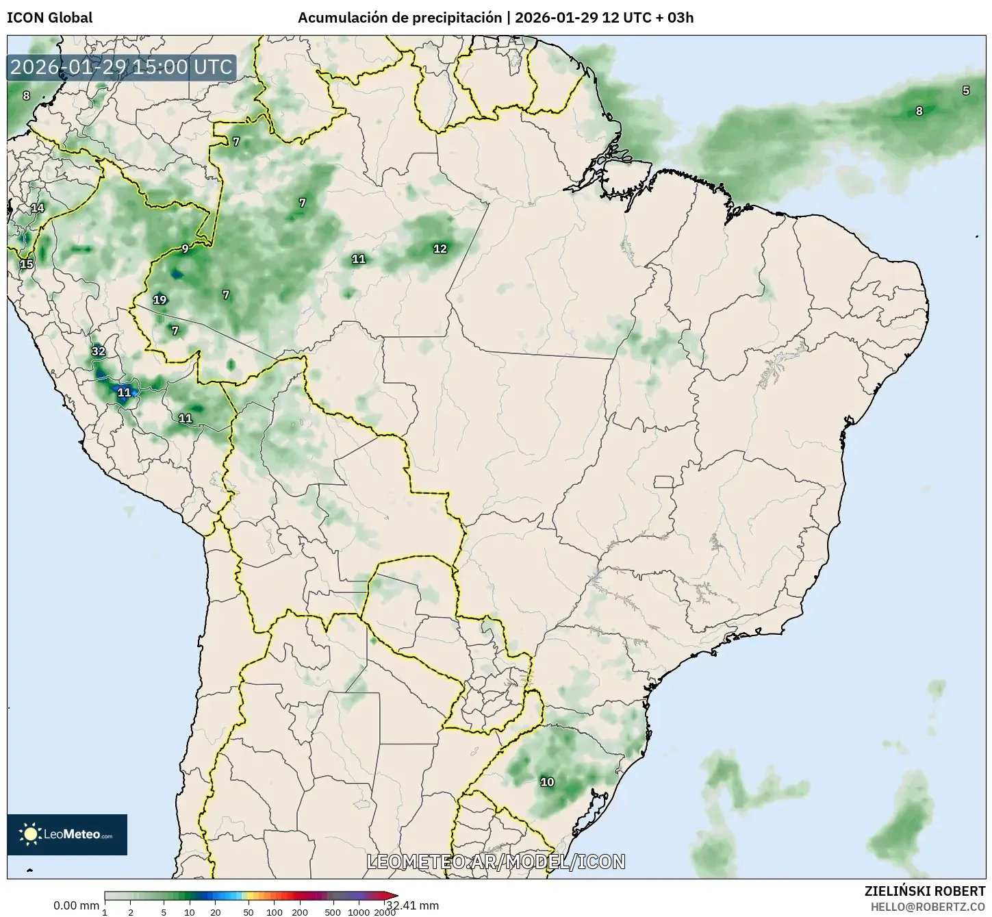 ICON model - Brasil, Acúmulo de precipitação