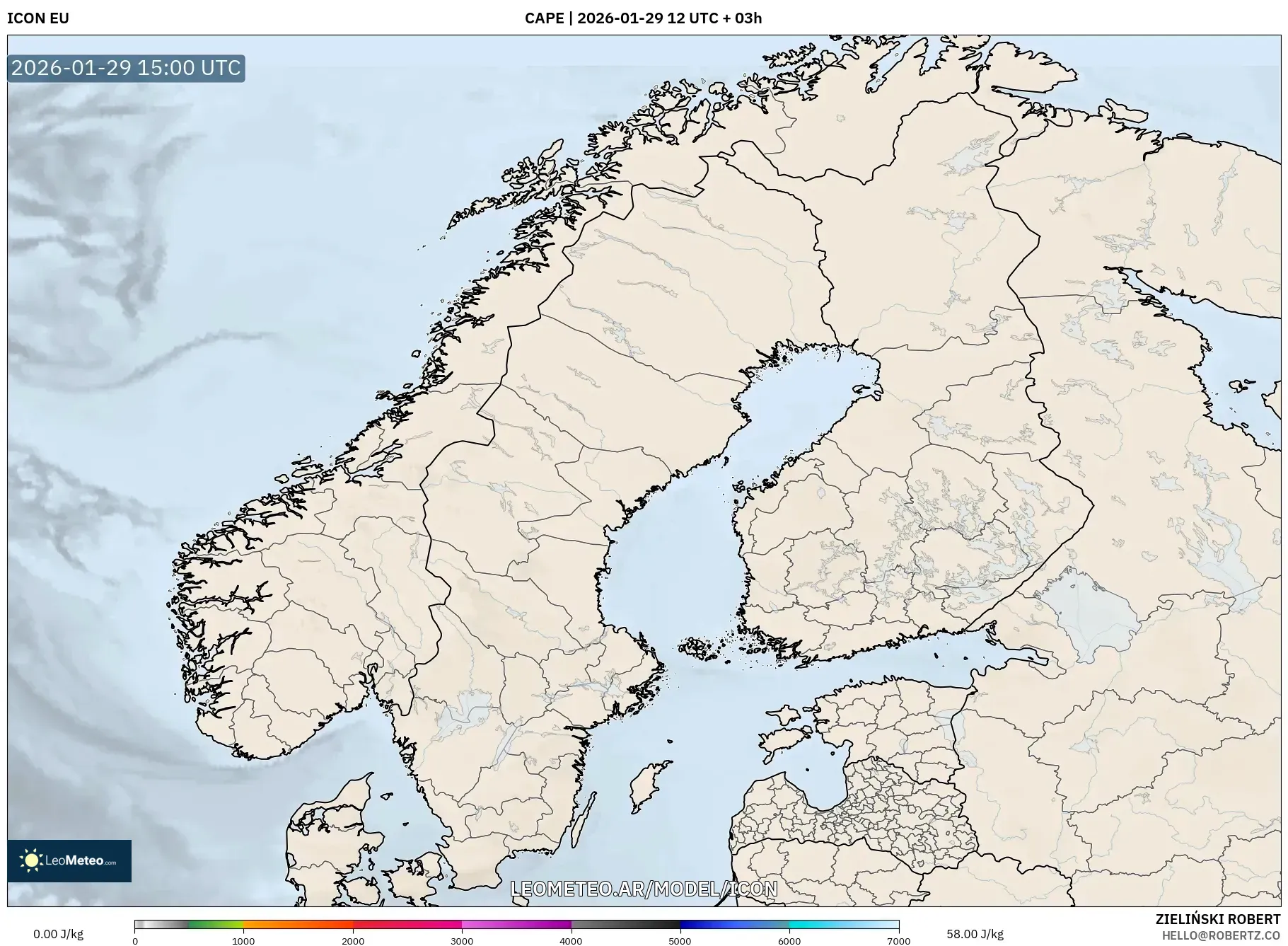 ICON model - Escandinávia, CAPE