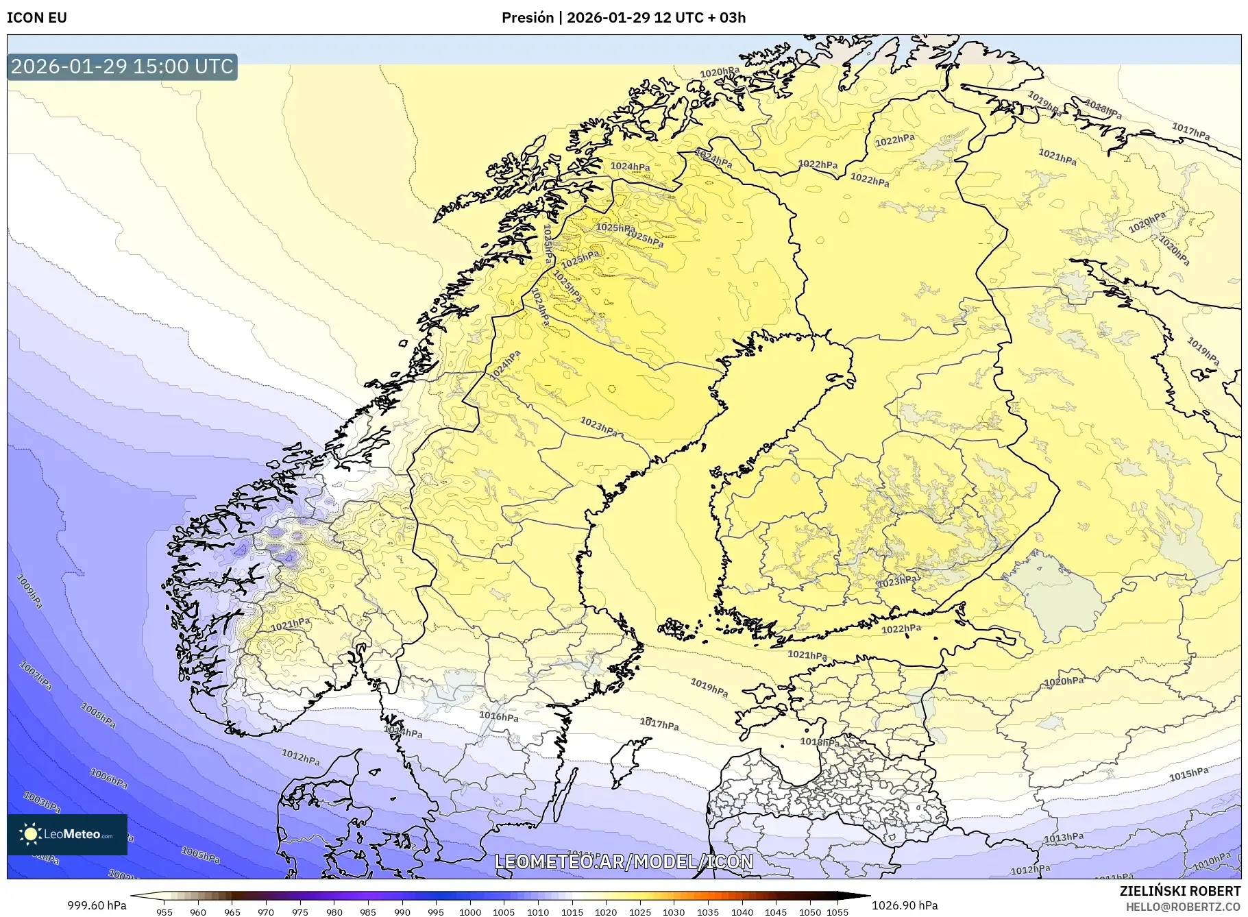 ICON model - Escandinávia, Pressão
