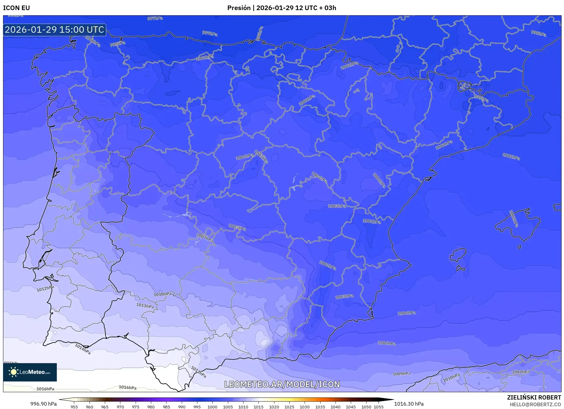 ICON model - Espanha, Pressão