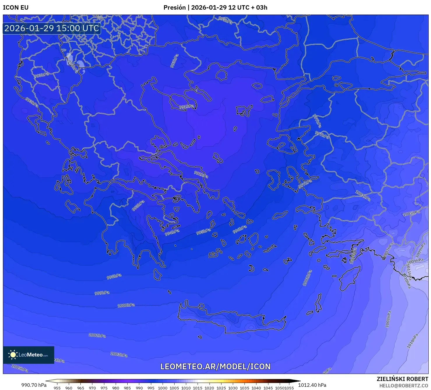 ICON model - Grécia, Pressão