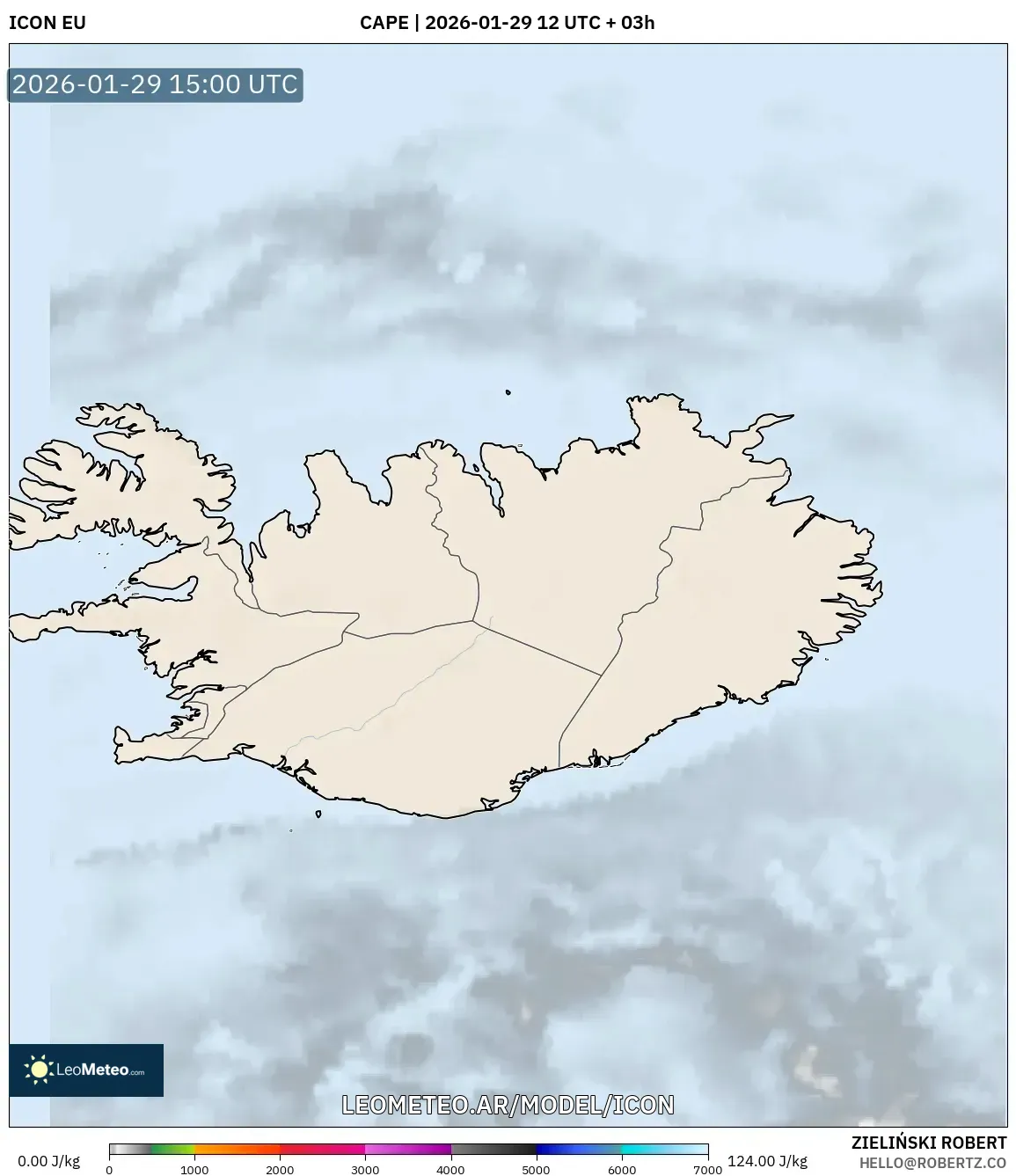 ICON model - Islândia, CAPE