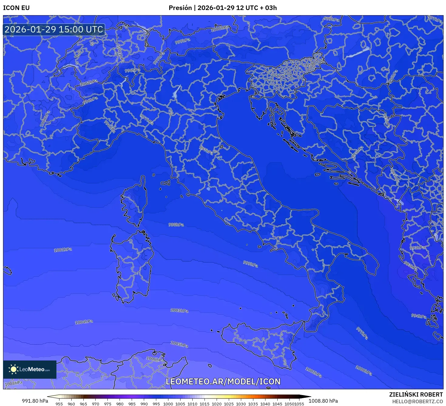 ICON model - Itália, Pressão