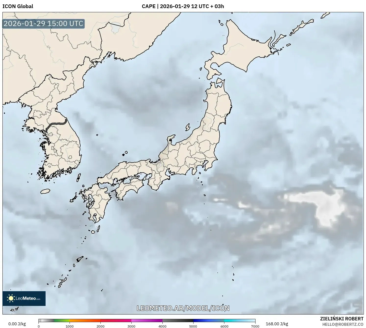 ICON model - Japão, CAPE