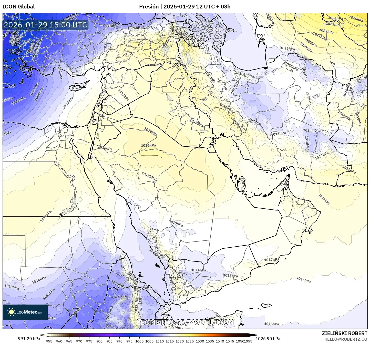 ICON model - Oriente Médio, Pressão