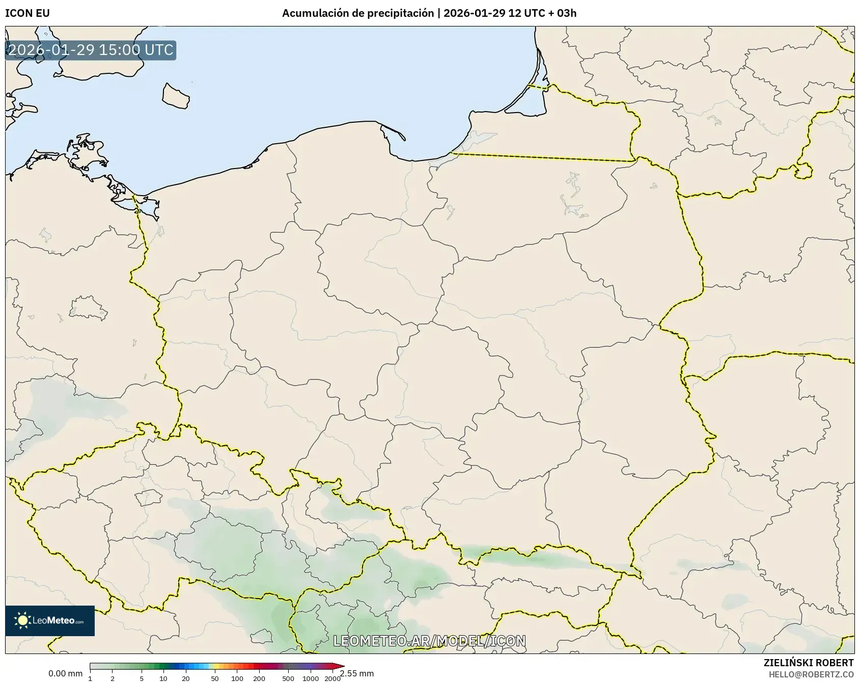 ICON model - Polônia, Acúmulo de precipitação