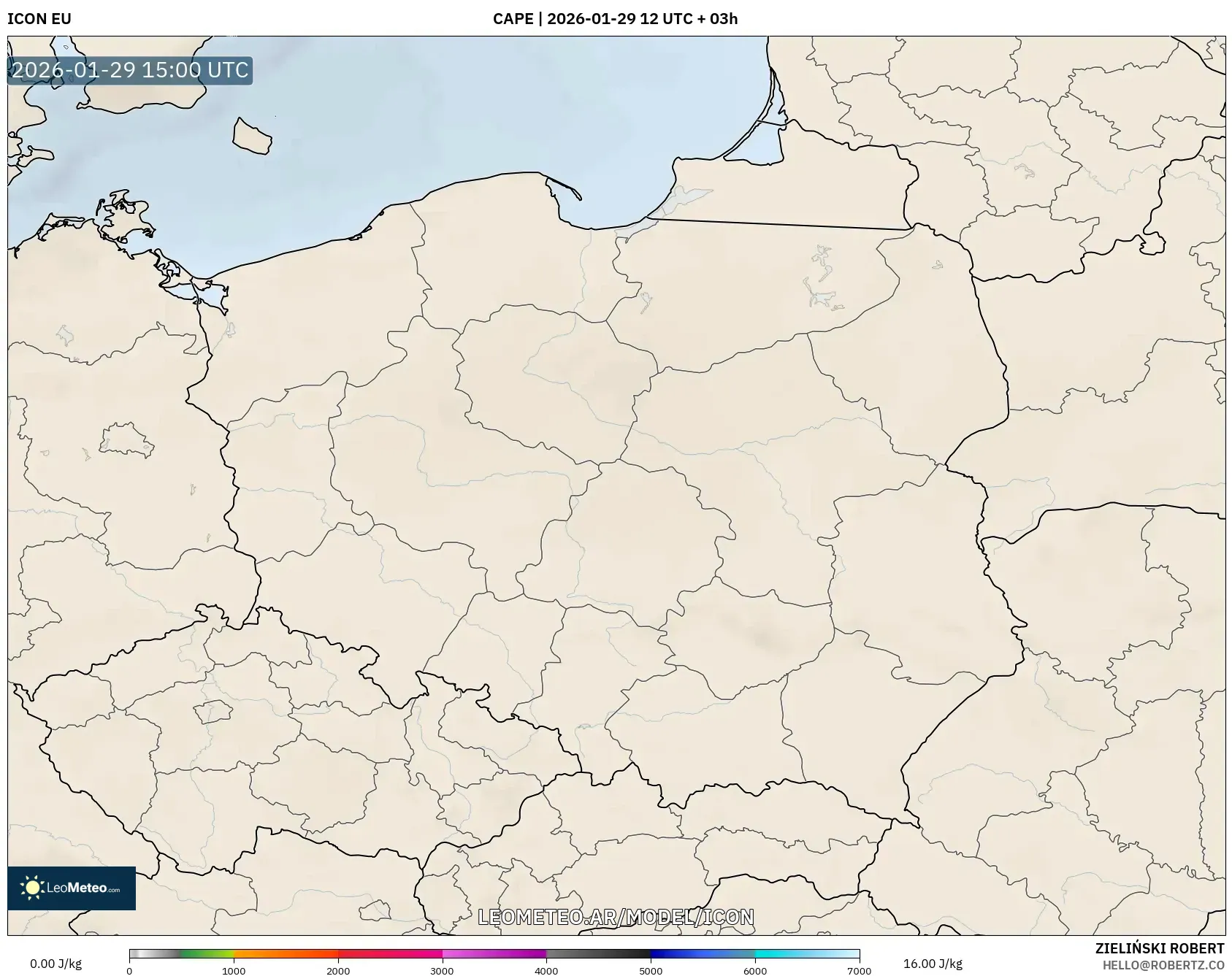 ICON model - Polônia, CAPE