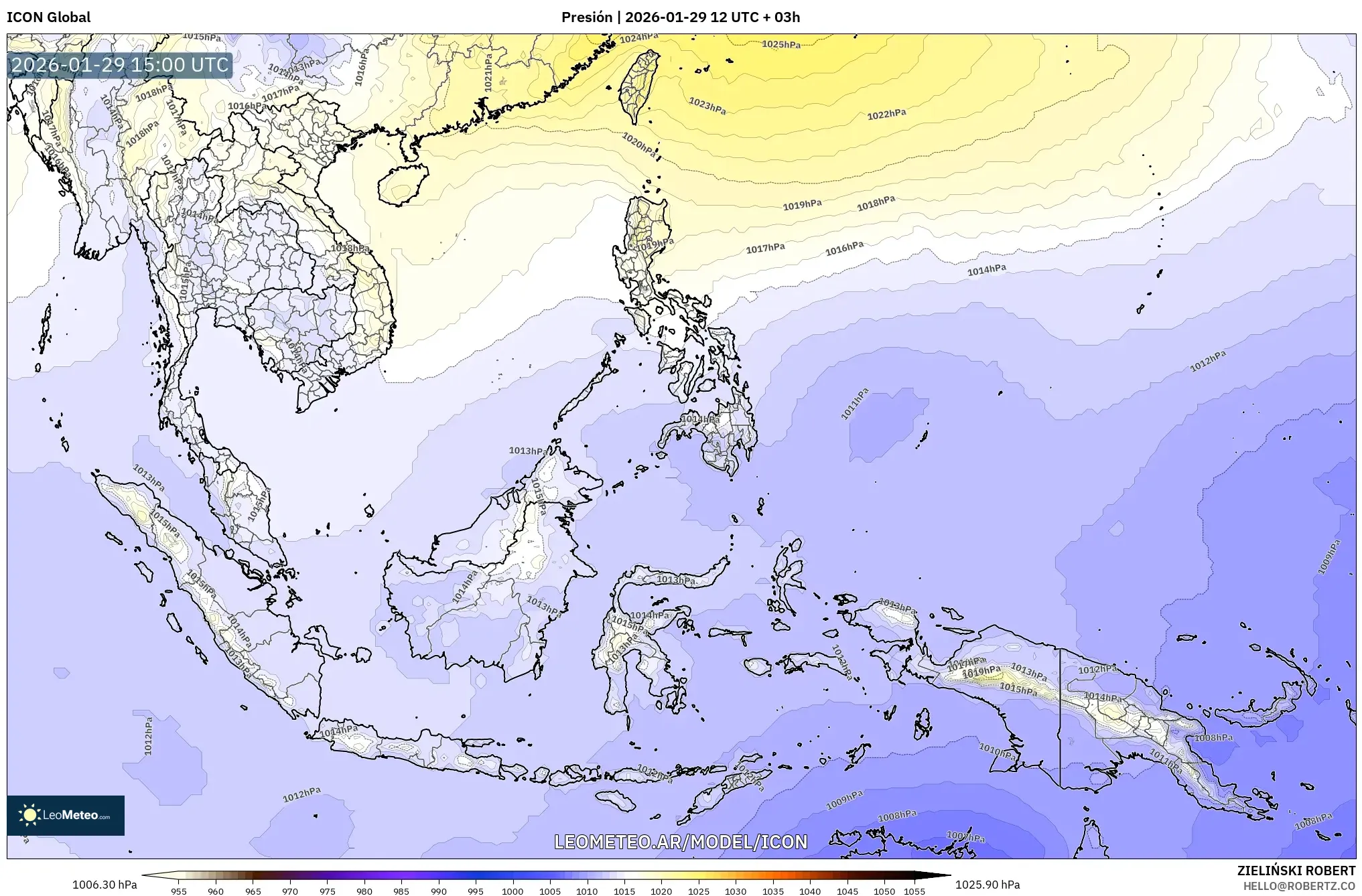 ICON model - Sudeste Asiático, Pressão