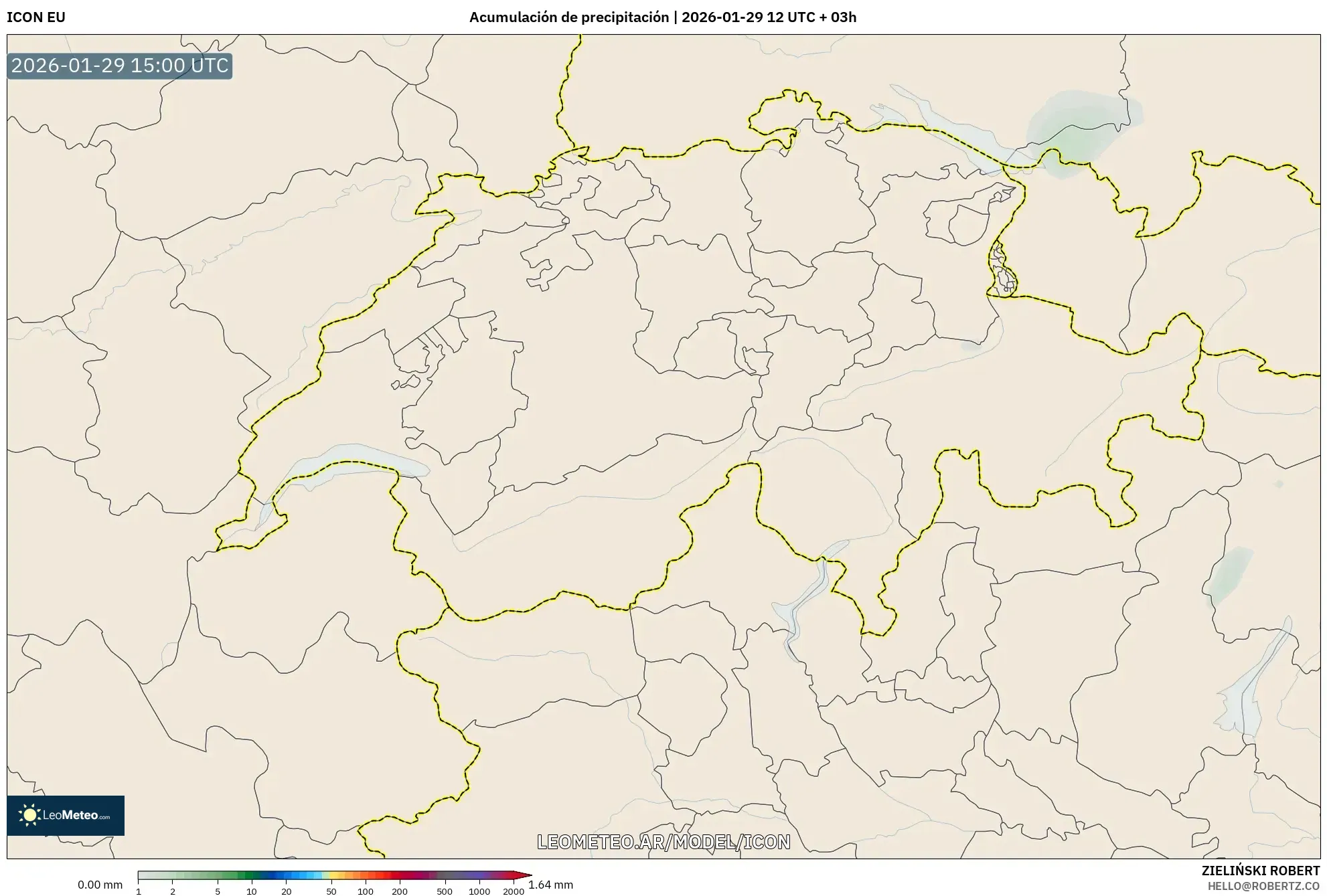 ICON model - Suíça, Acúmulo de precipitação