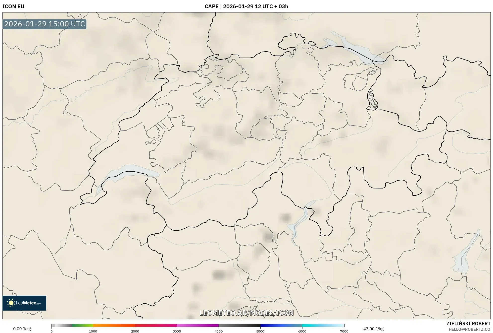 ICON model - Suíça, CAPE