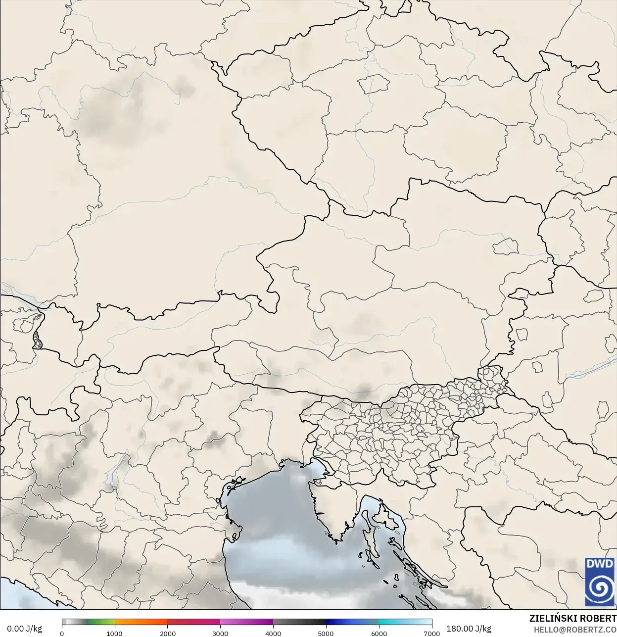 ICON modelo - Áustria, CAPE