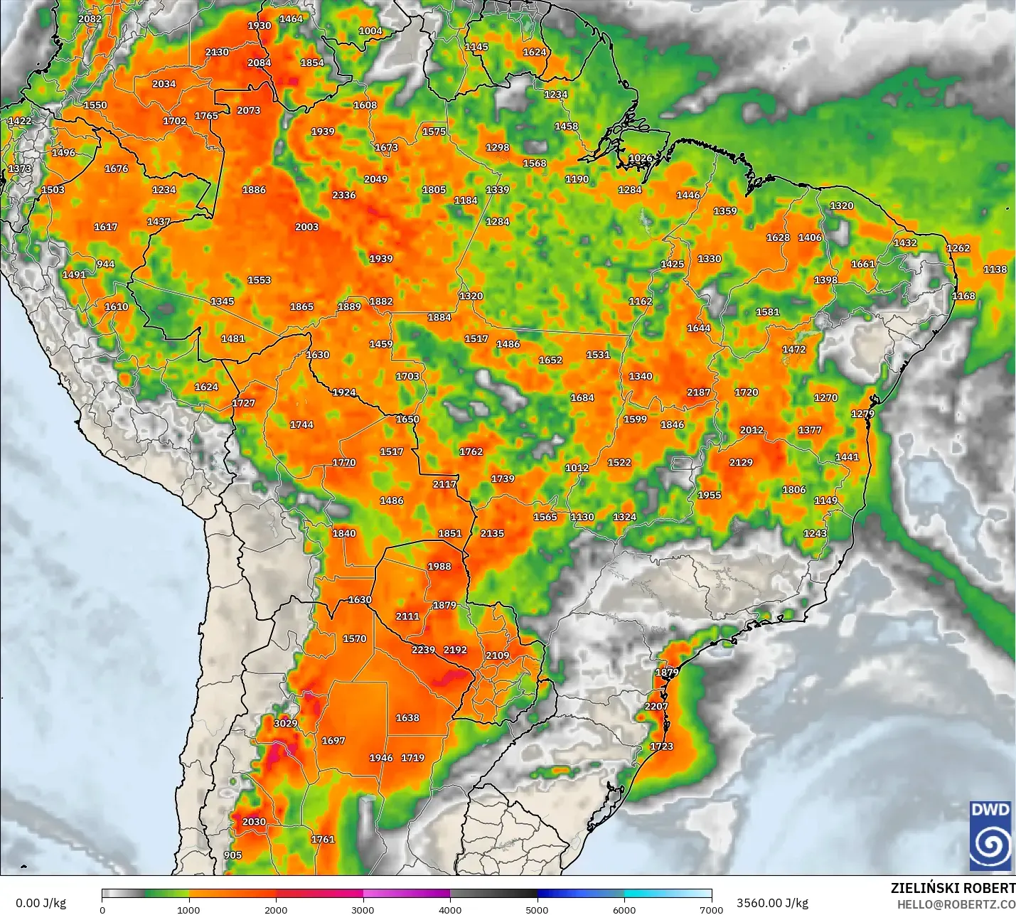 ICON modelo - Brasil, CAPE