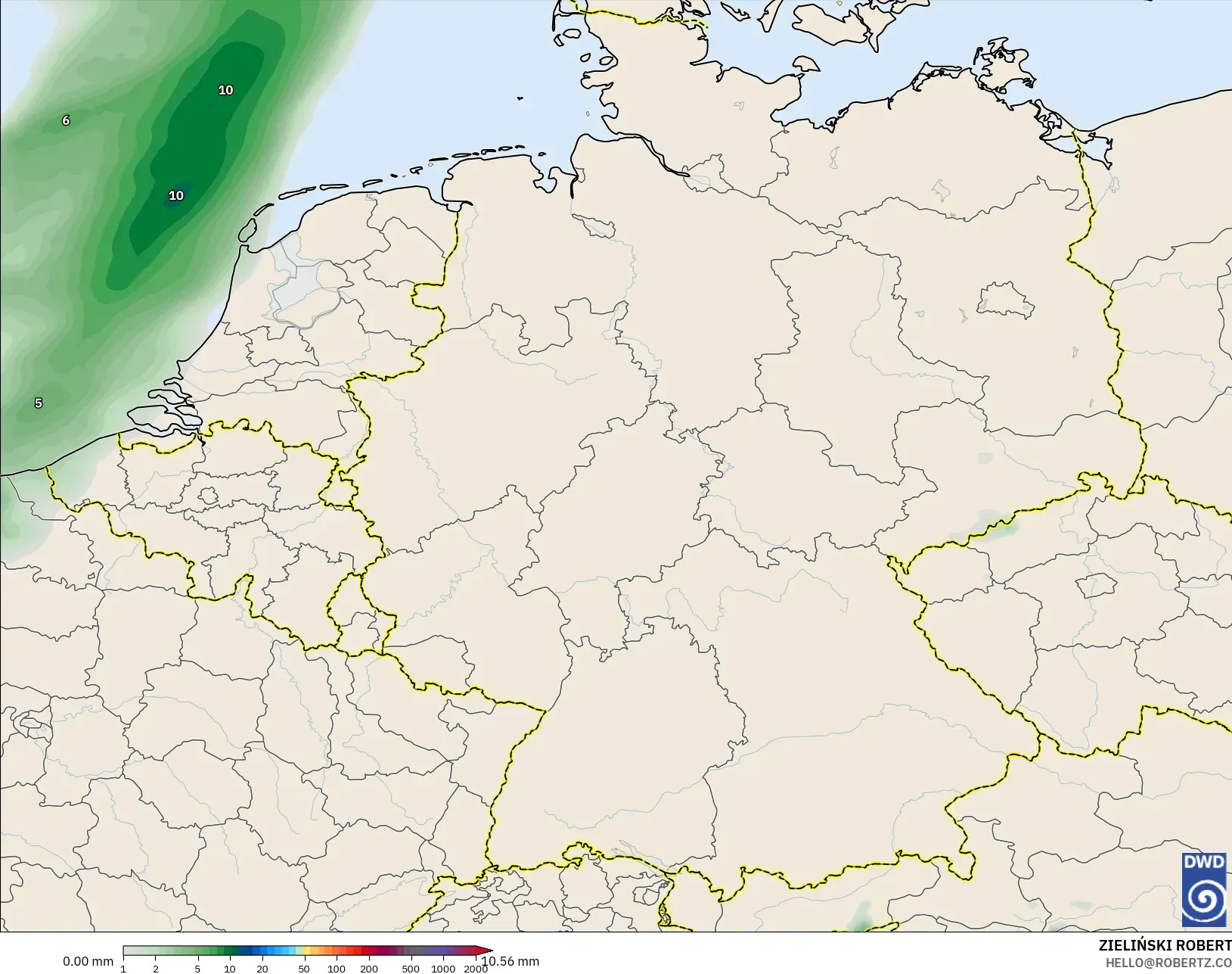 ICON modelo - Alemanha, Acúmulo de precipitação