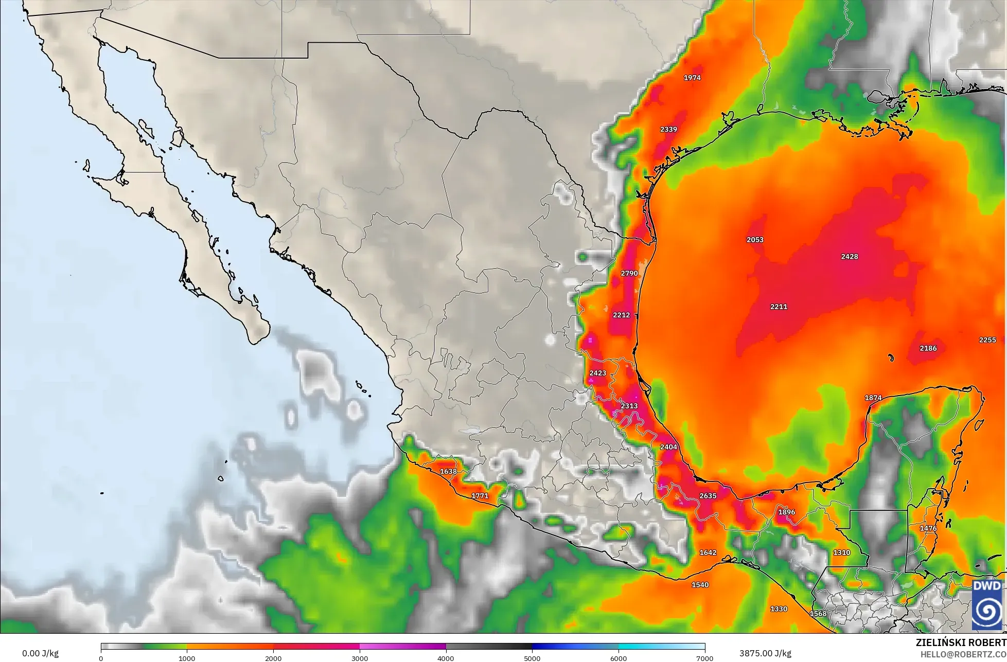 ICON modelo - México, CAPE
