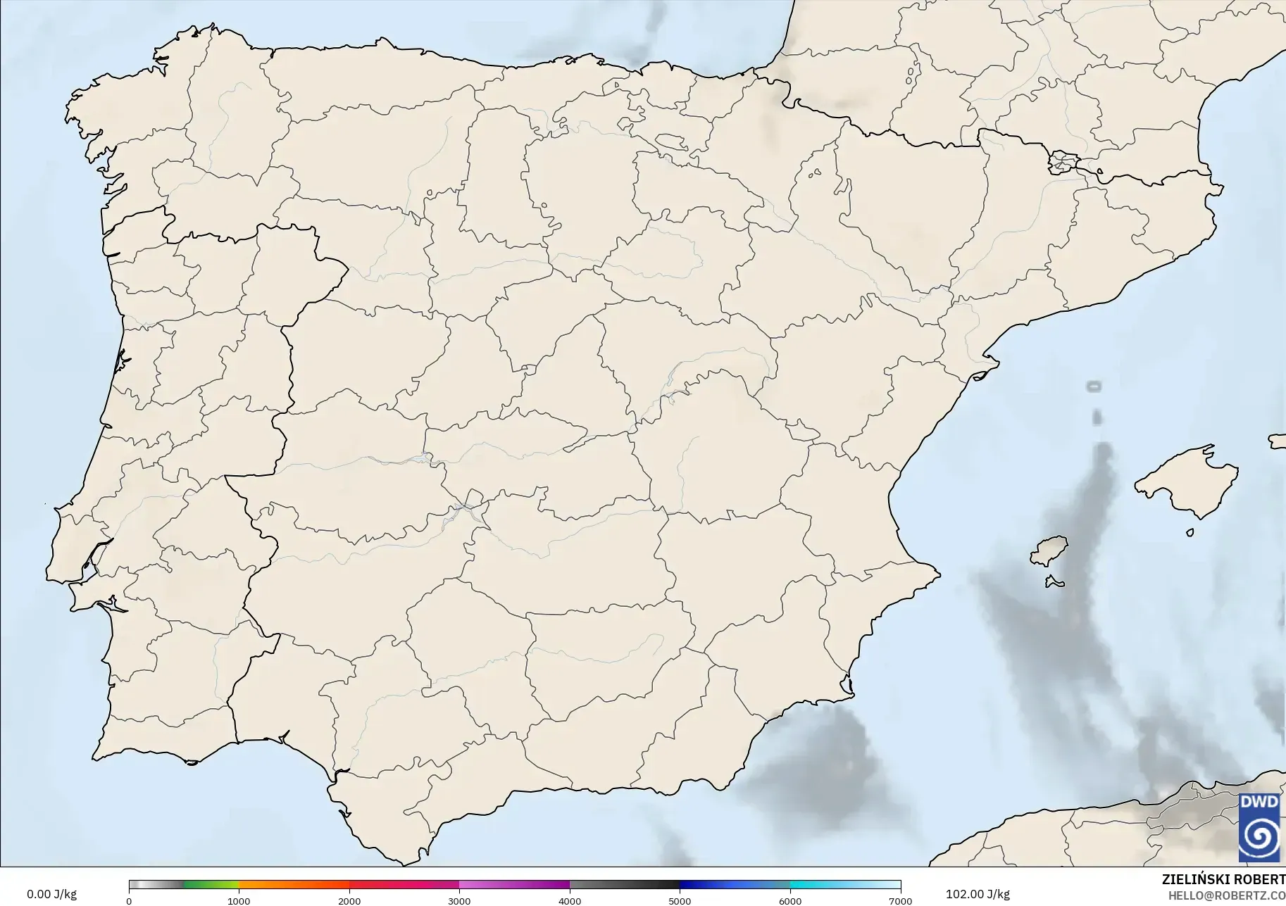 ICON modelo - Espanha, CAPE