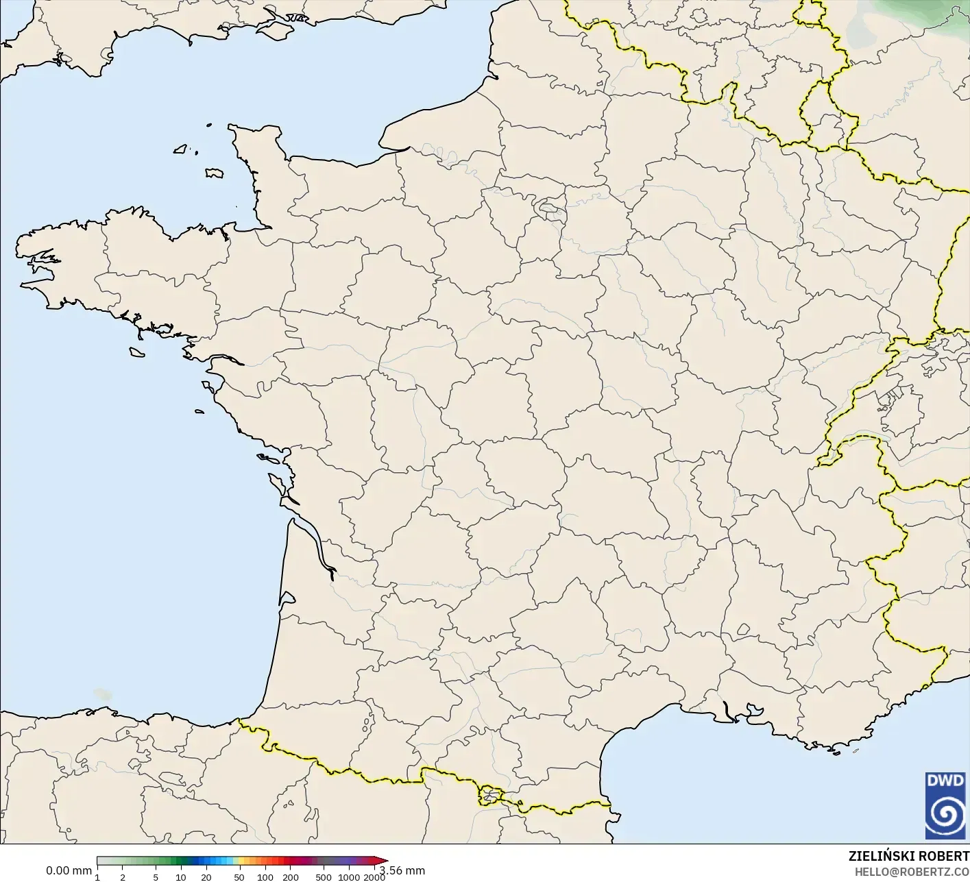 ICON modelo - França, Acúmulo de precipitação