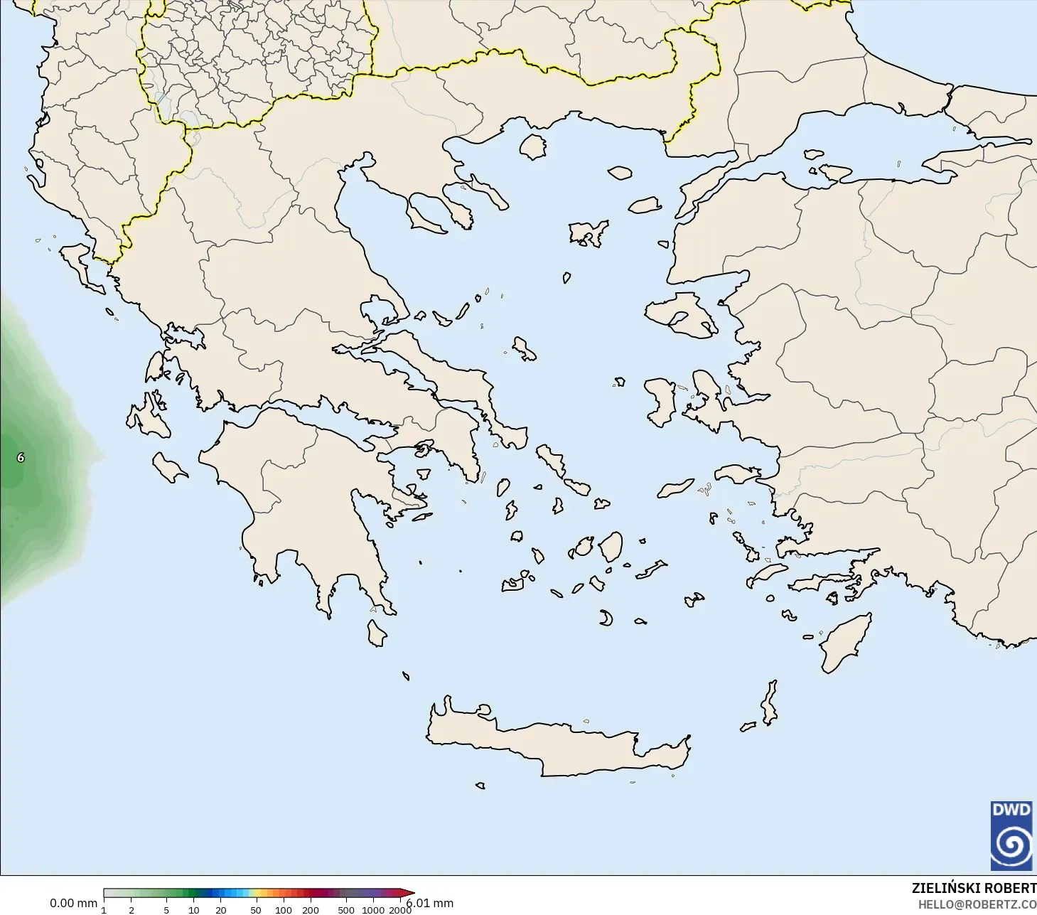 ICON modelo - Grécia, Acúmulo de precipitação