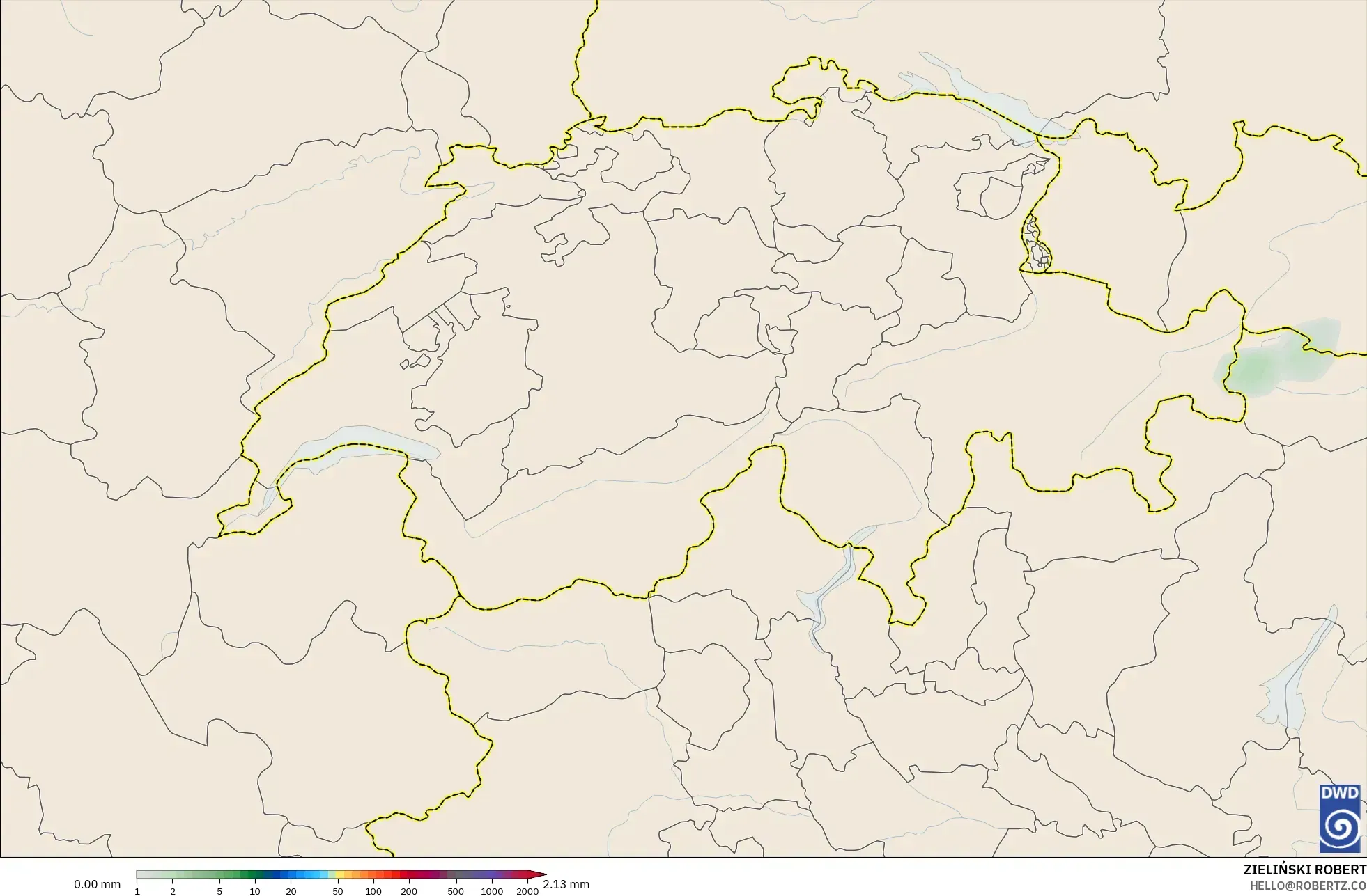 ICON modelo - Suíça, Acúmulo de precipitação