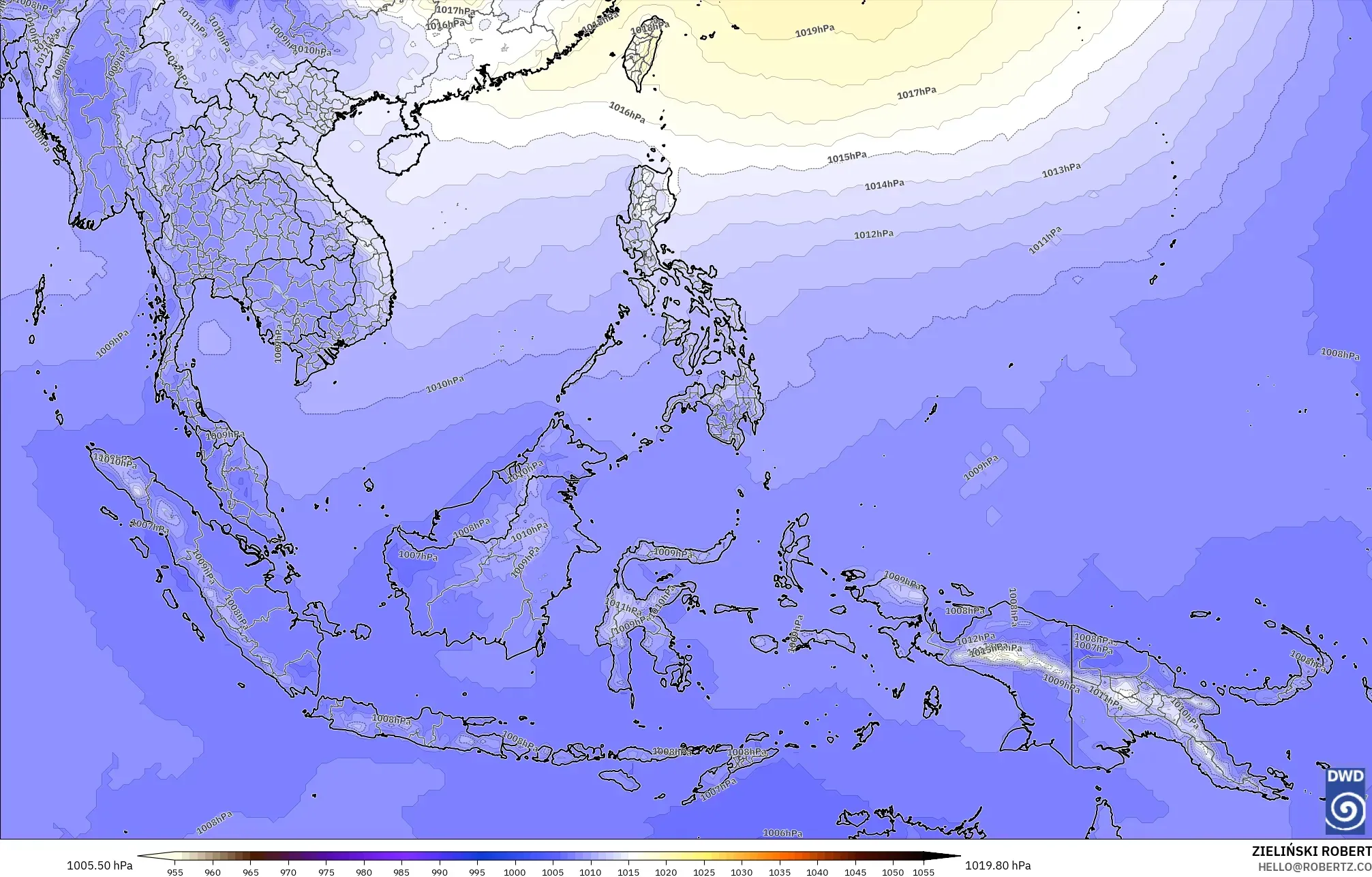 ICON modelo - Sudeste Asiático, Pressão