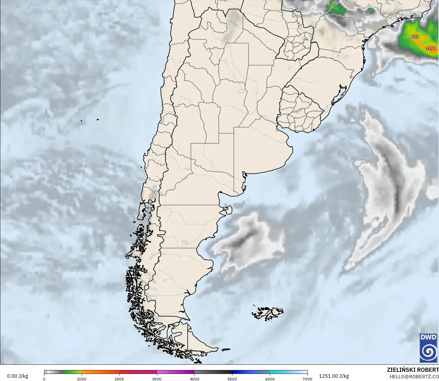 ICON modelo - Argentina, CAPE