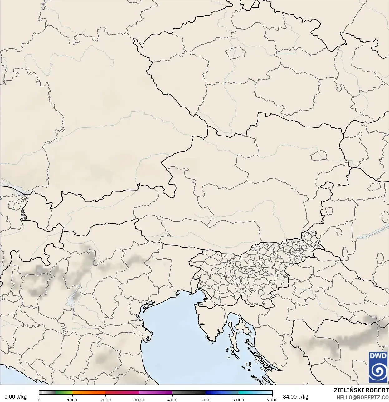 ICON modelo - Áustria, CAPE