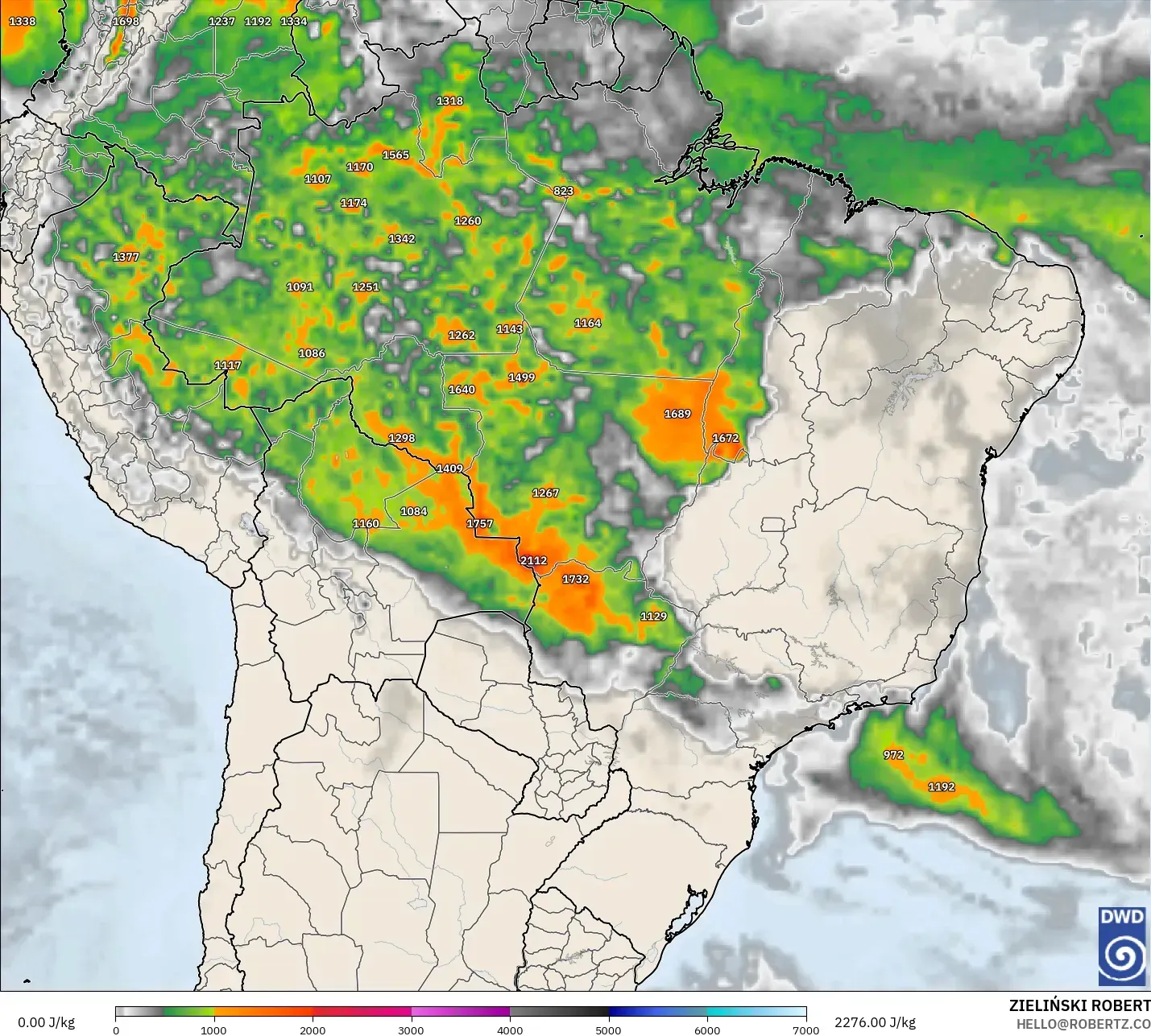 ICON modelo - Brasil, CAPE