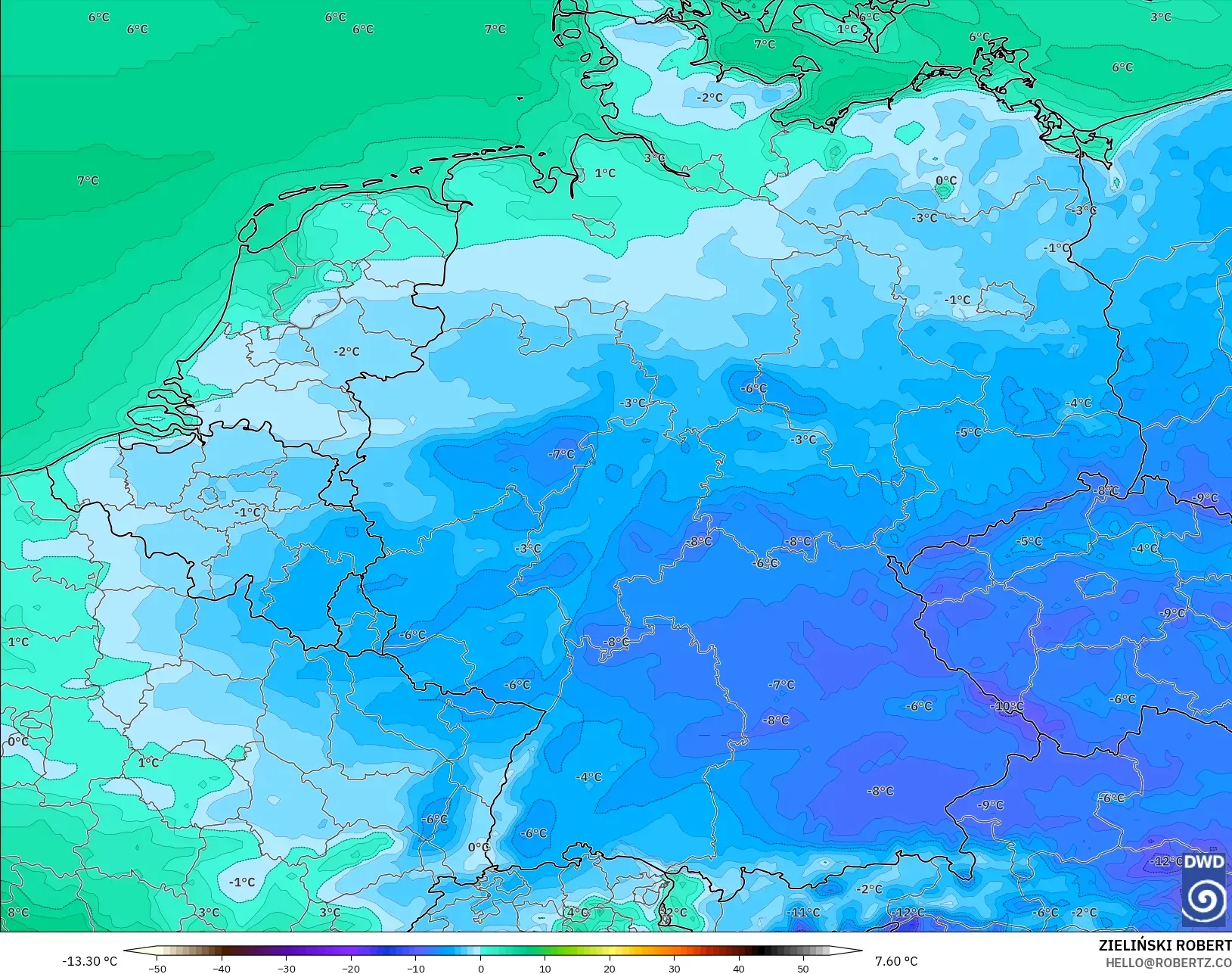 ICON modelo - Alemanha, Ponto de orvalho a 2 m