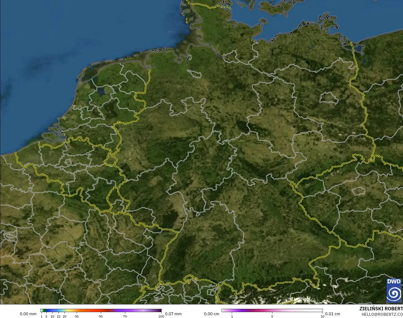 ICON modelo - Alemanha, Precipitação, nuvens e pressão