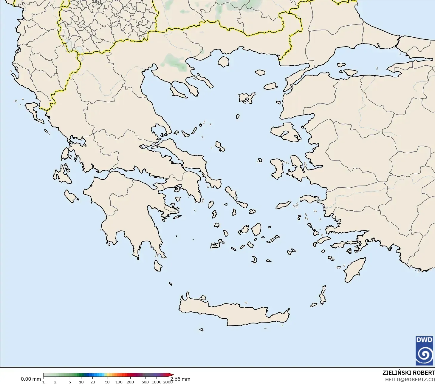 ICON modelo - Grécia, Acúmulo de precipitação