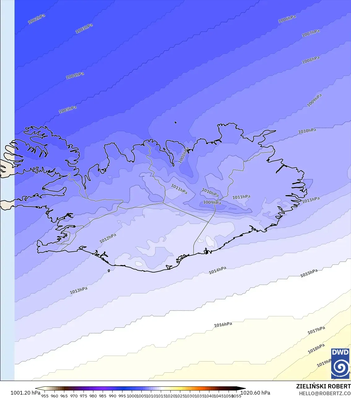 ICON modelo - Islândia, Pressão