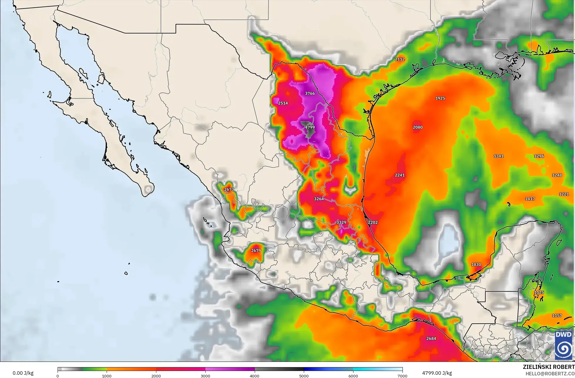 ICON modelo - México, CAPE